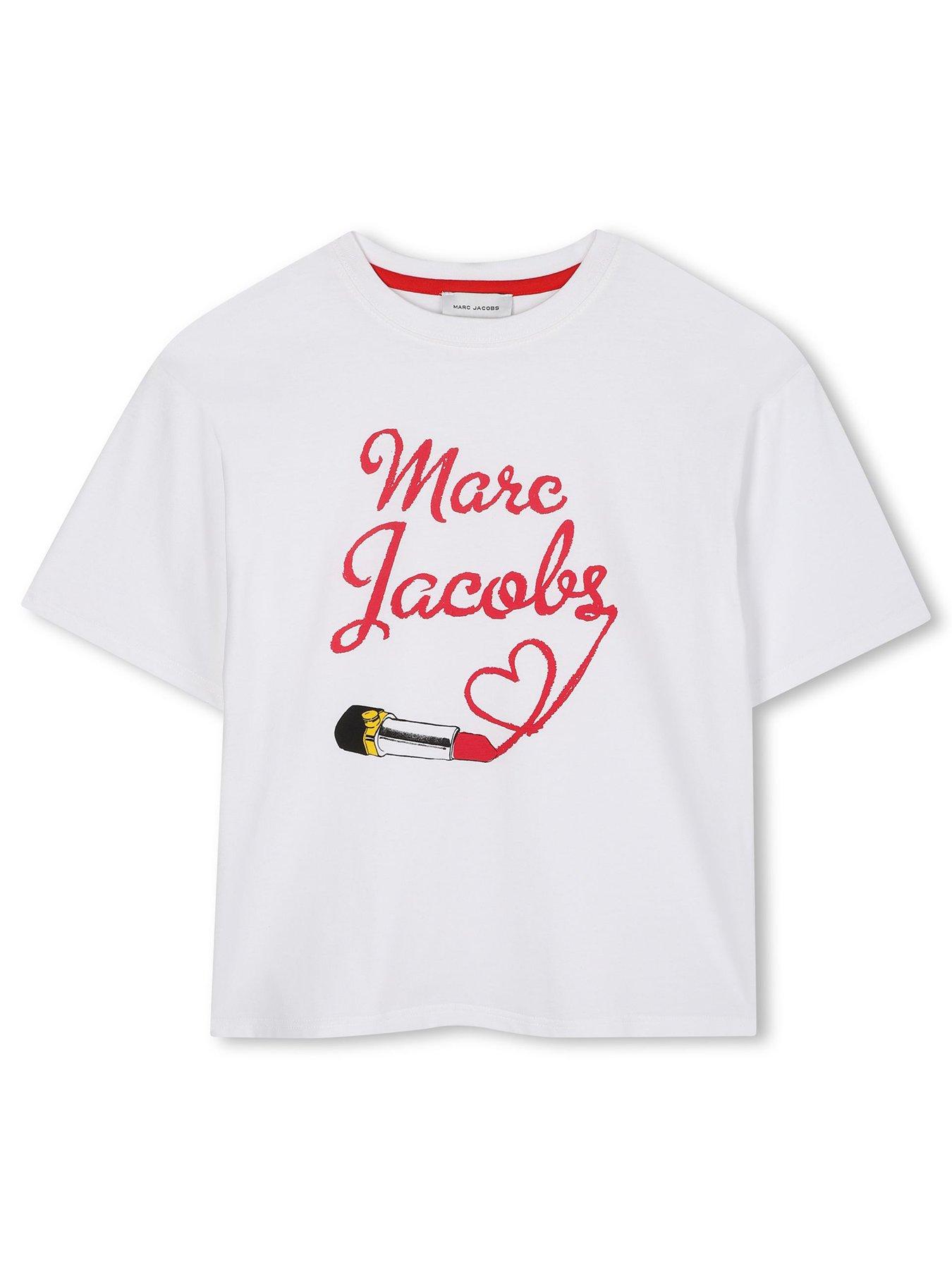 MARC JACOBS Girls Lipstick Short Sleeve T-Shirt - White