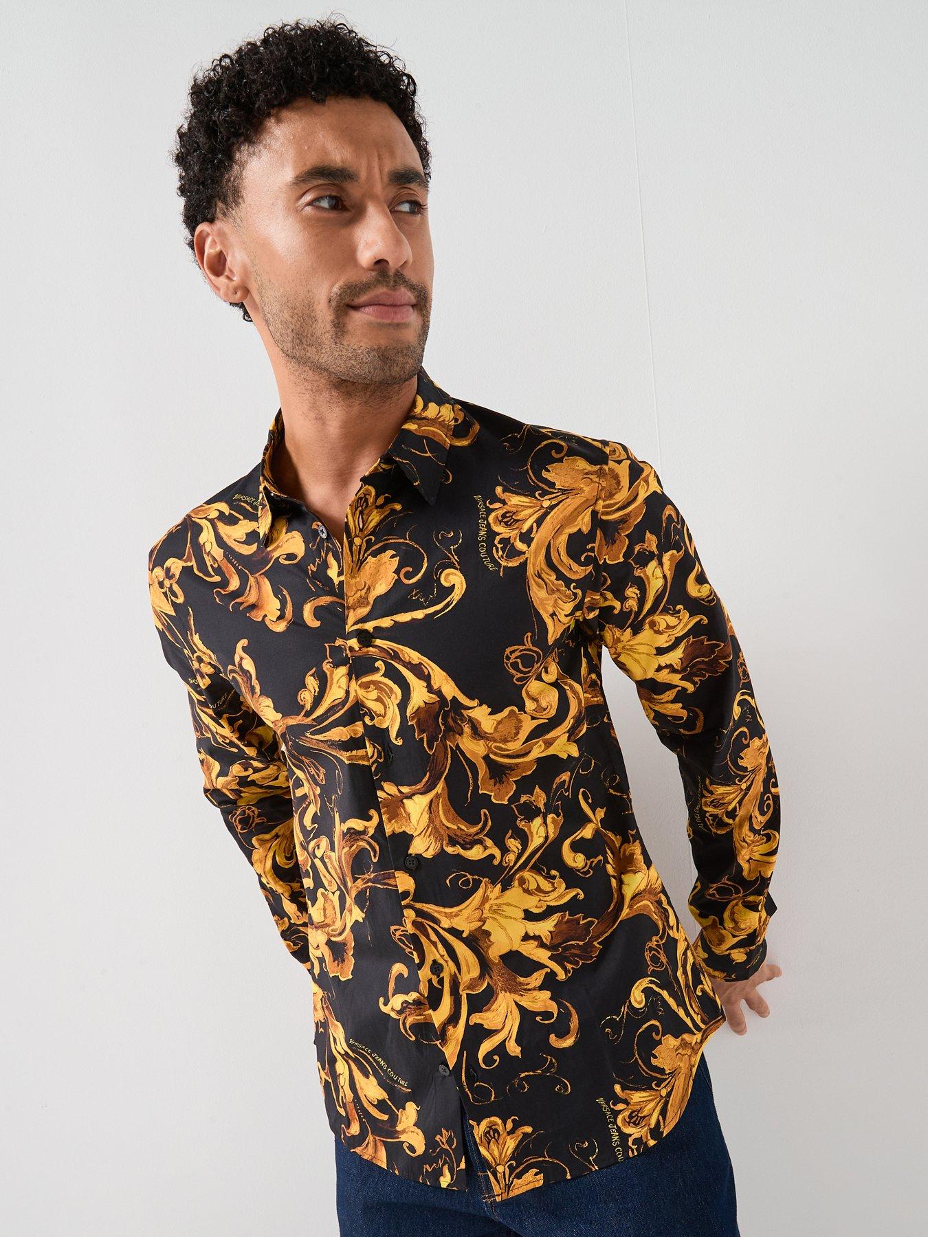 Versace Jeans Couture All Over Barocco Printed Long Sleeve Shirt - Black