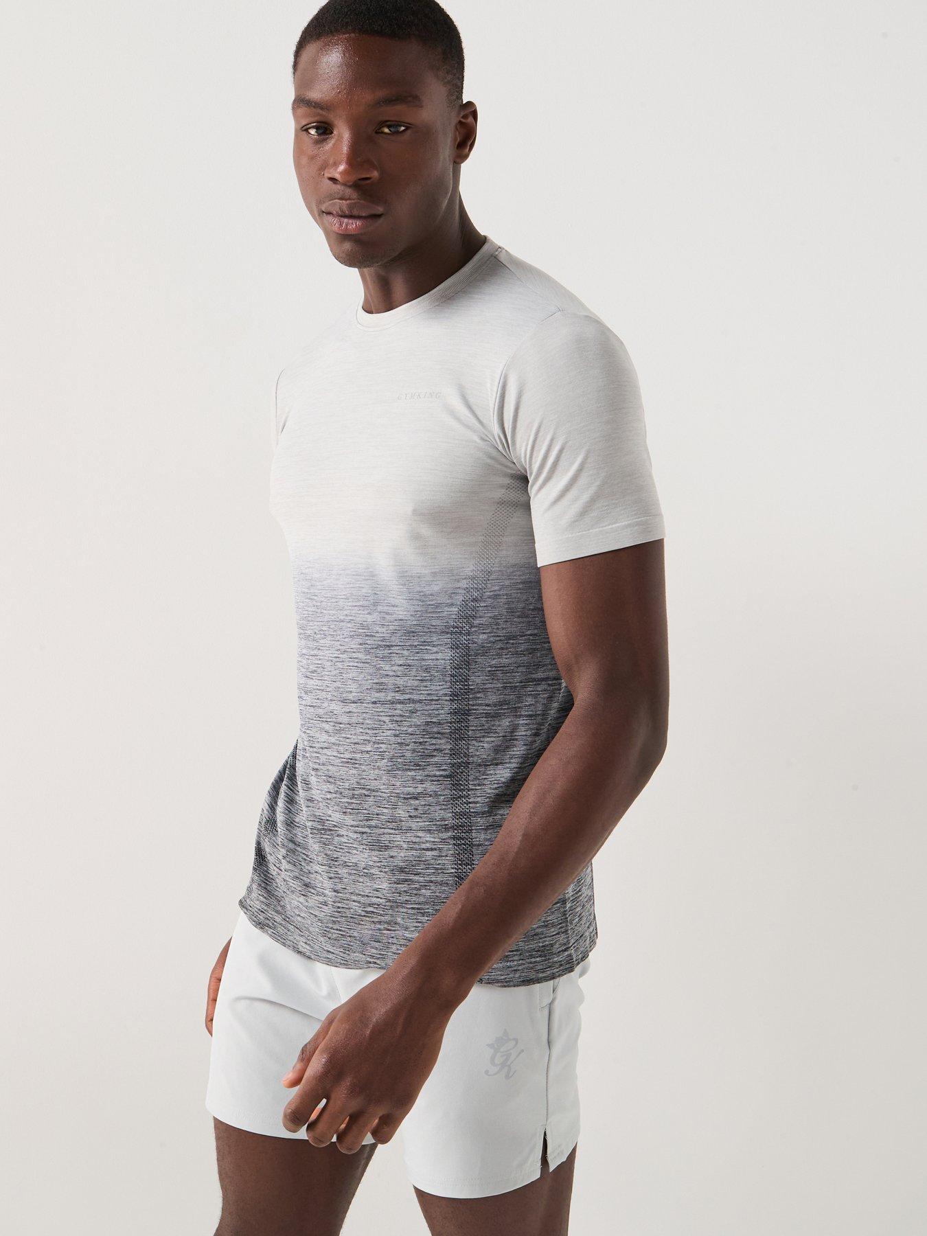 Gym King Mens Relentless Ombre Seamless Tee - Grey