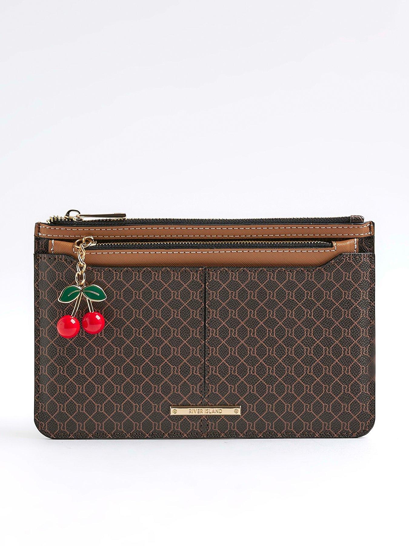 undefined Monogram Charm Travel Wallet - Brown