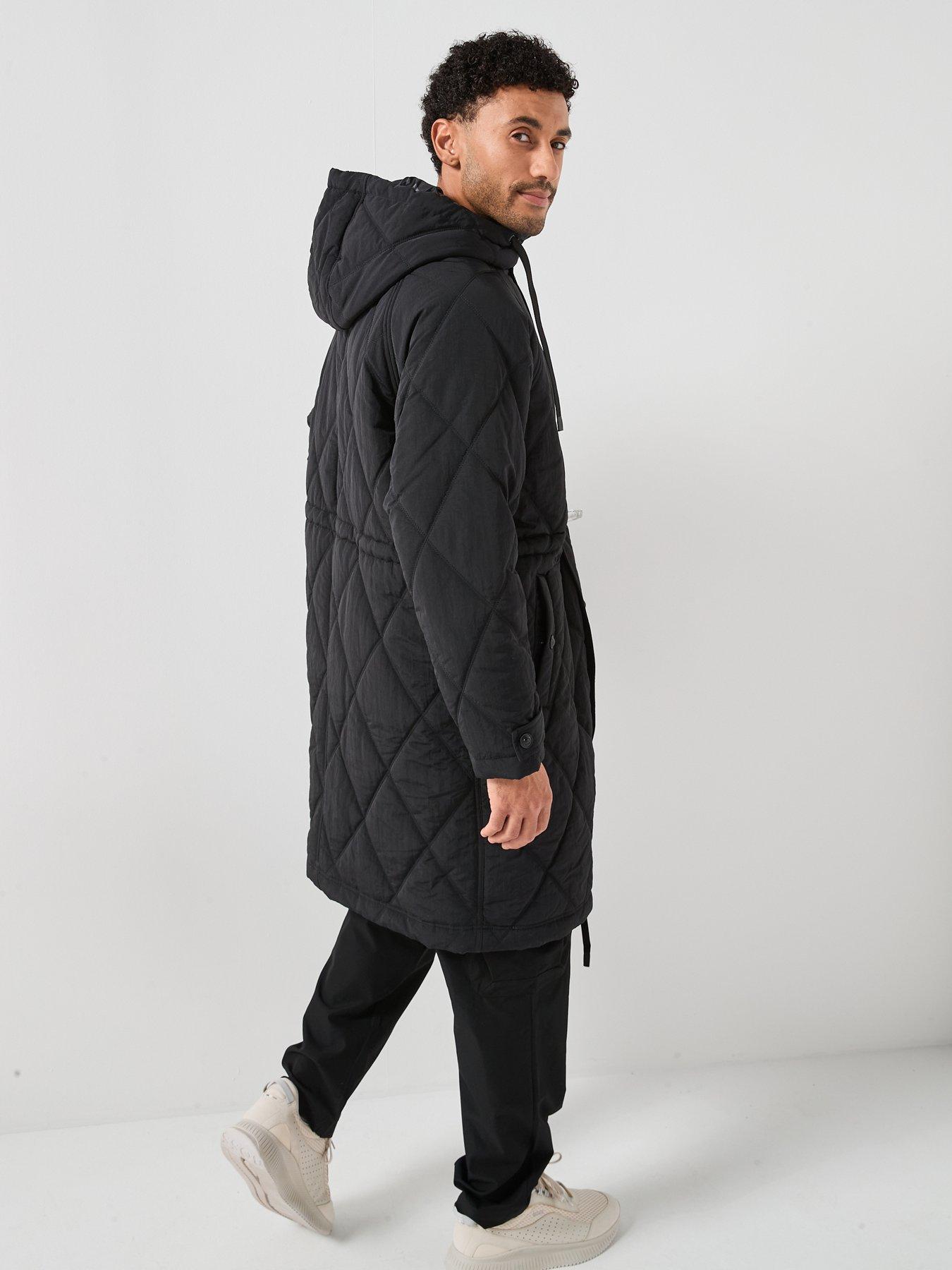 Versace Jeans Couture Longline Quilted Parka Coat - Black | Very