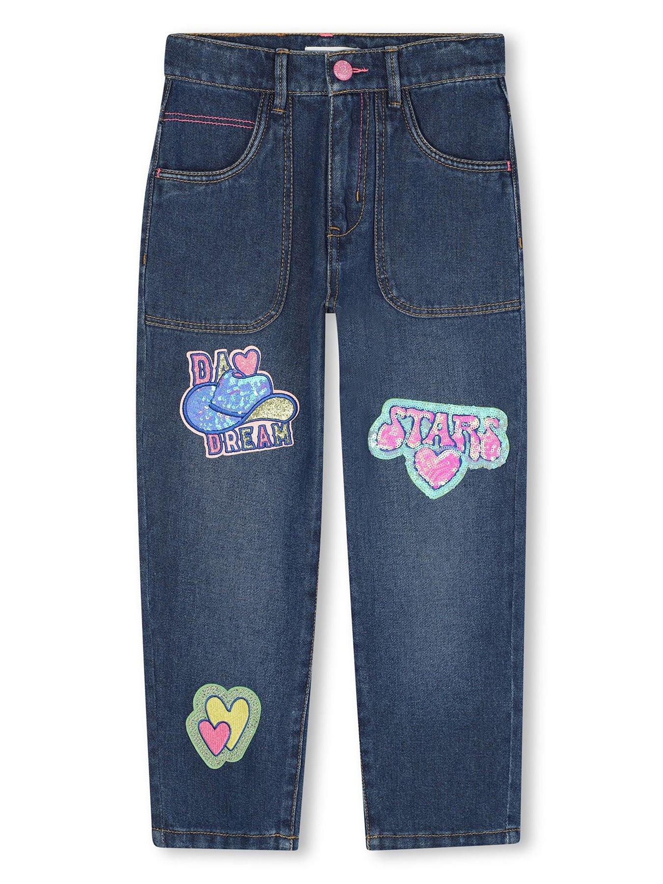 Billieblush Girls Patch Jeans - Blue