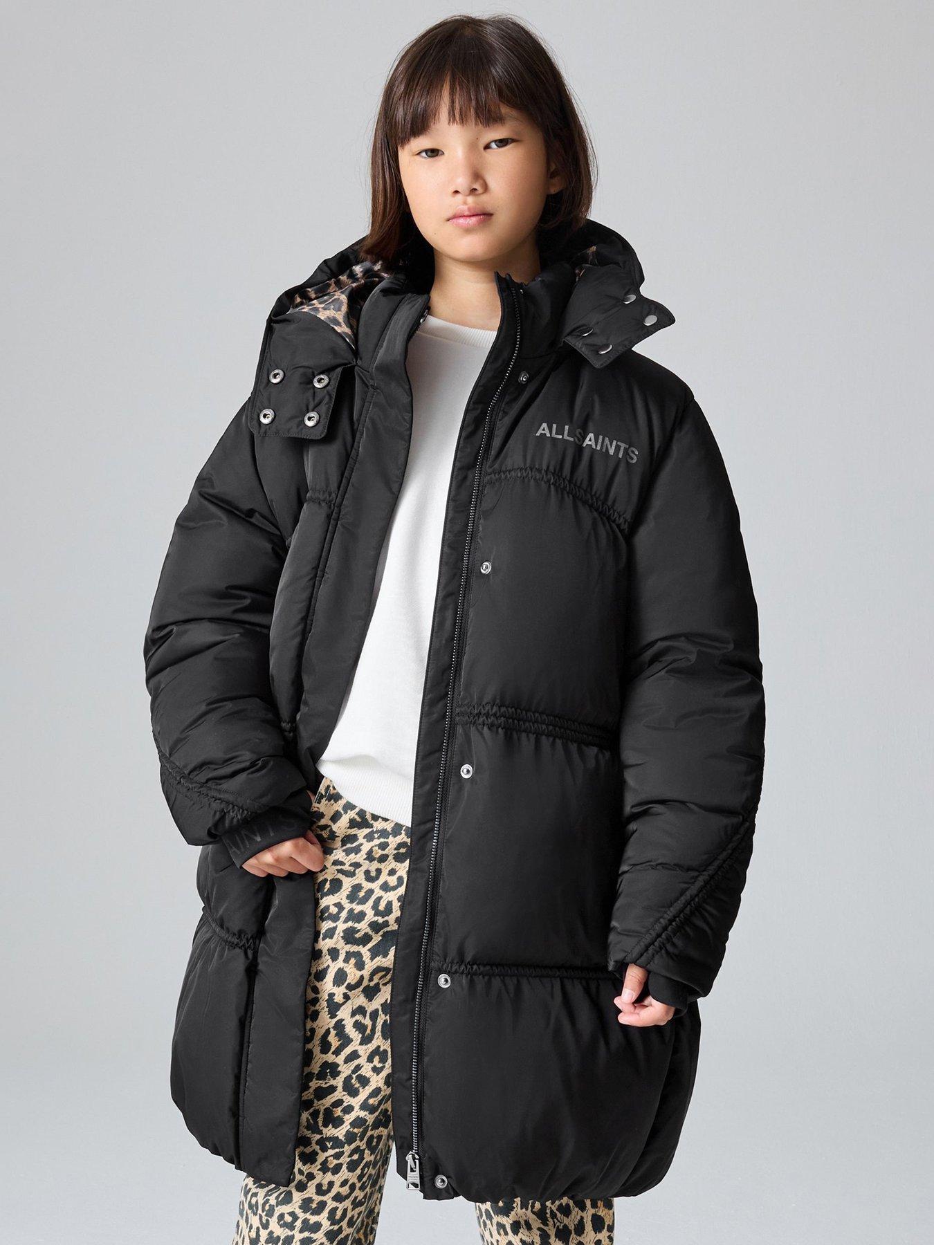 undefined Girls Longline Coat - Black
