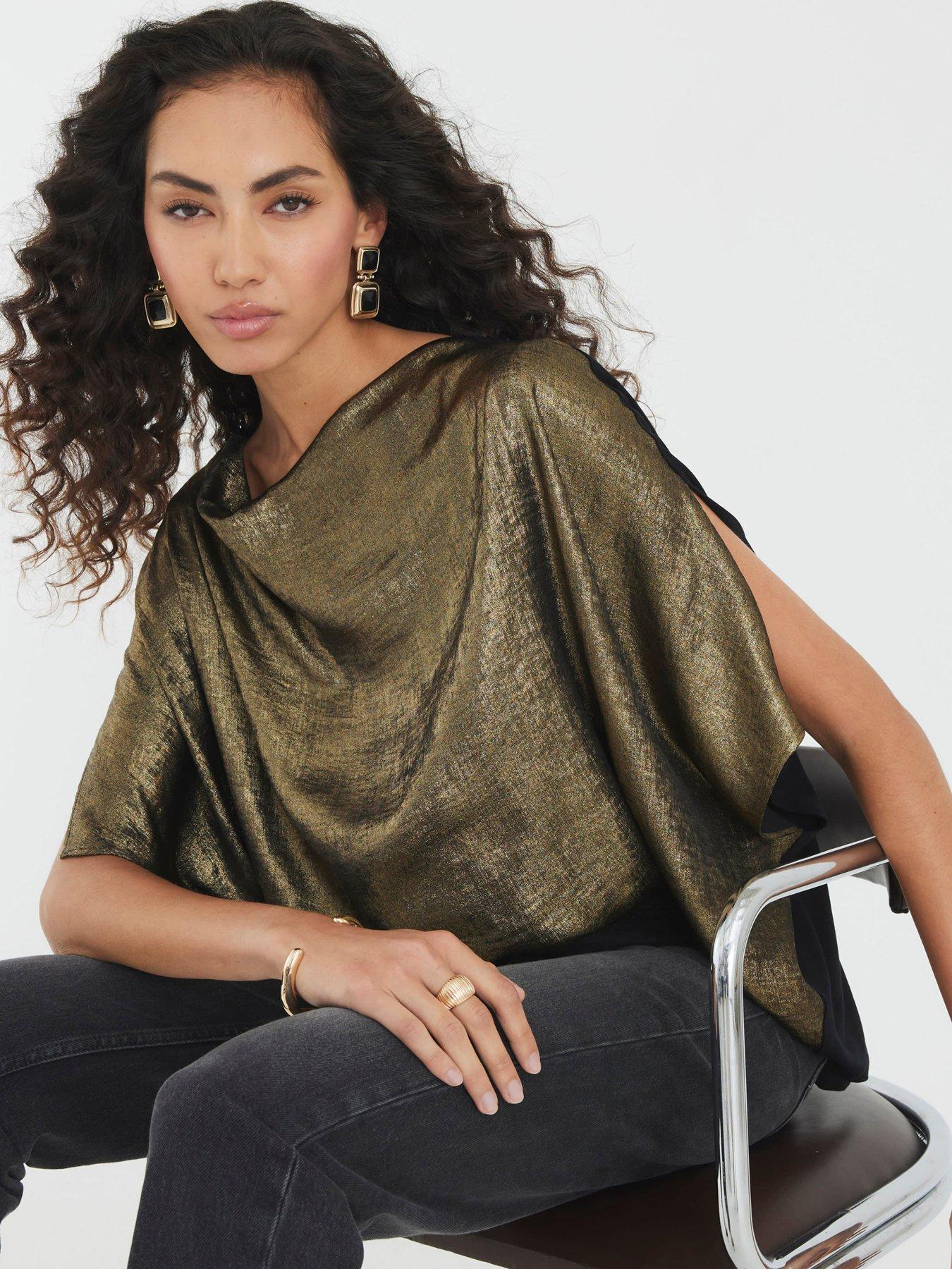 undefined Metallic Jersey Back Top