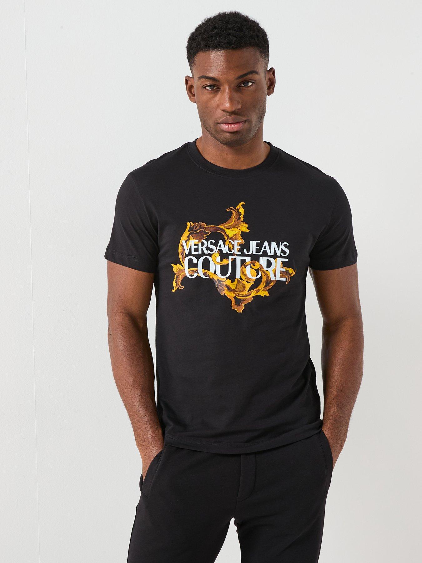 Versace Jeans Couture Versace Jeans Couture Barocco Institutional Logo T-shirt - Black