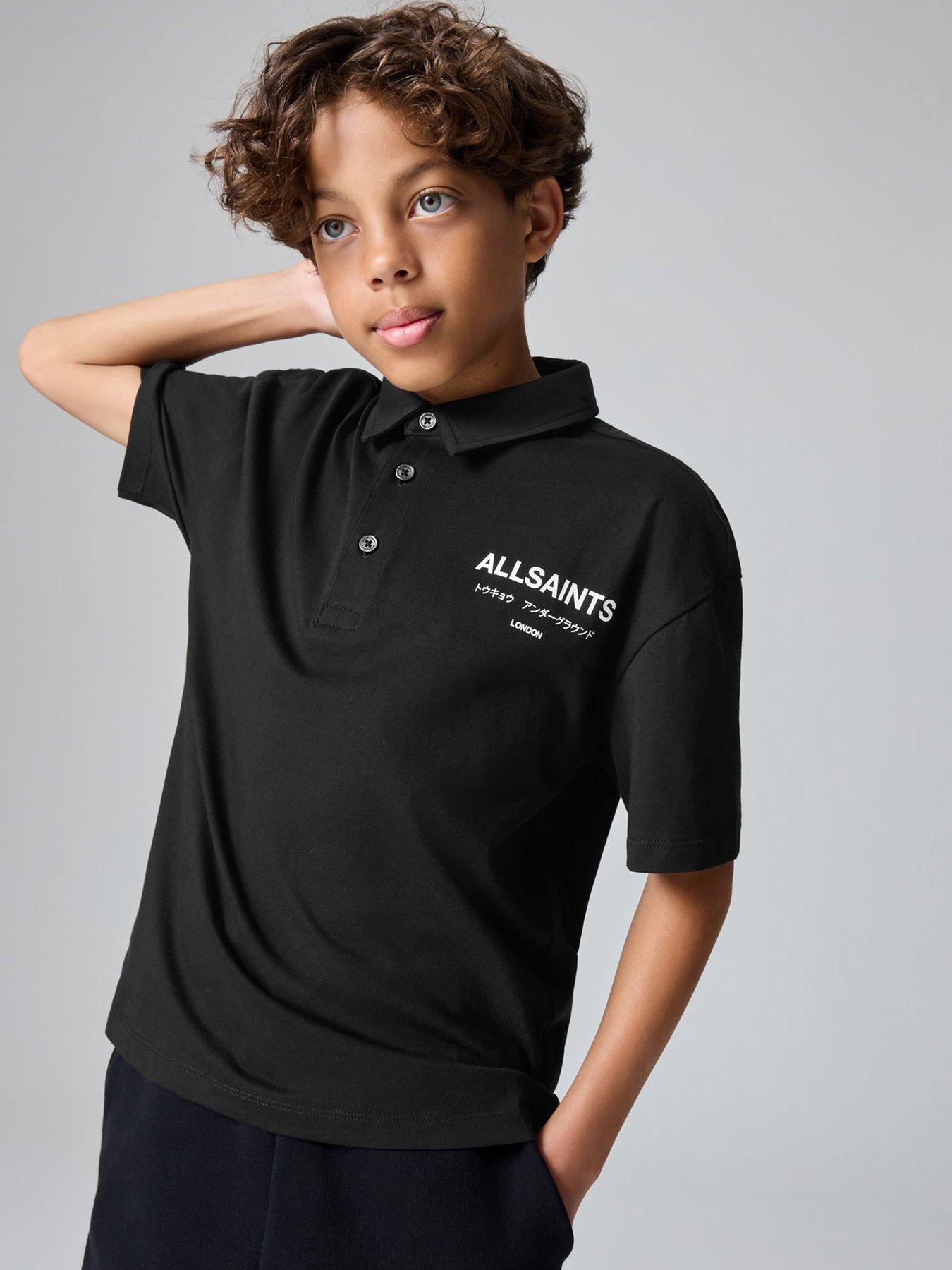 undefined Boys Underground Logo Polo Shirt - Black