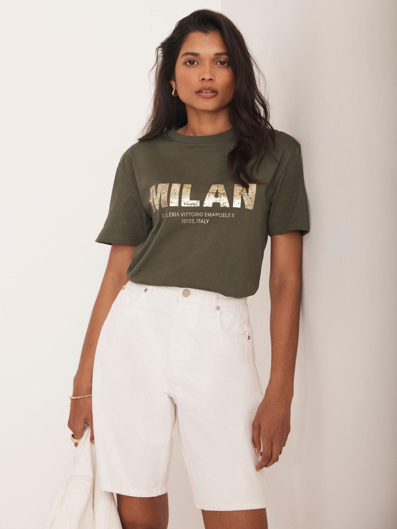 undefined Khaki Foil Graphic T-Shirt - Green