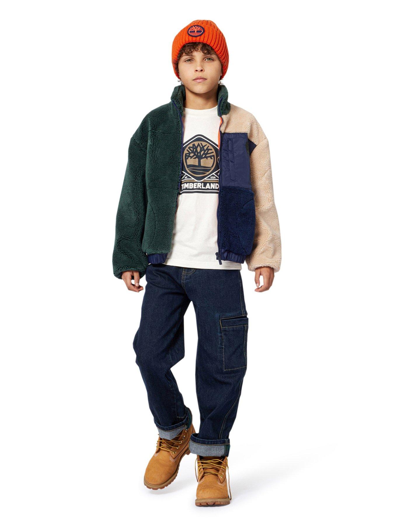 Timberland Boys Borg Fleece Jacket, Dark Green, Size Age: 5 Years