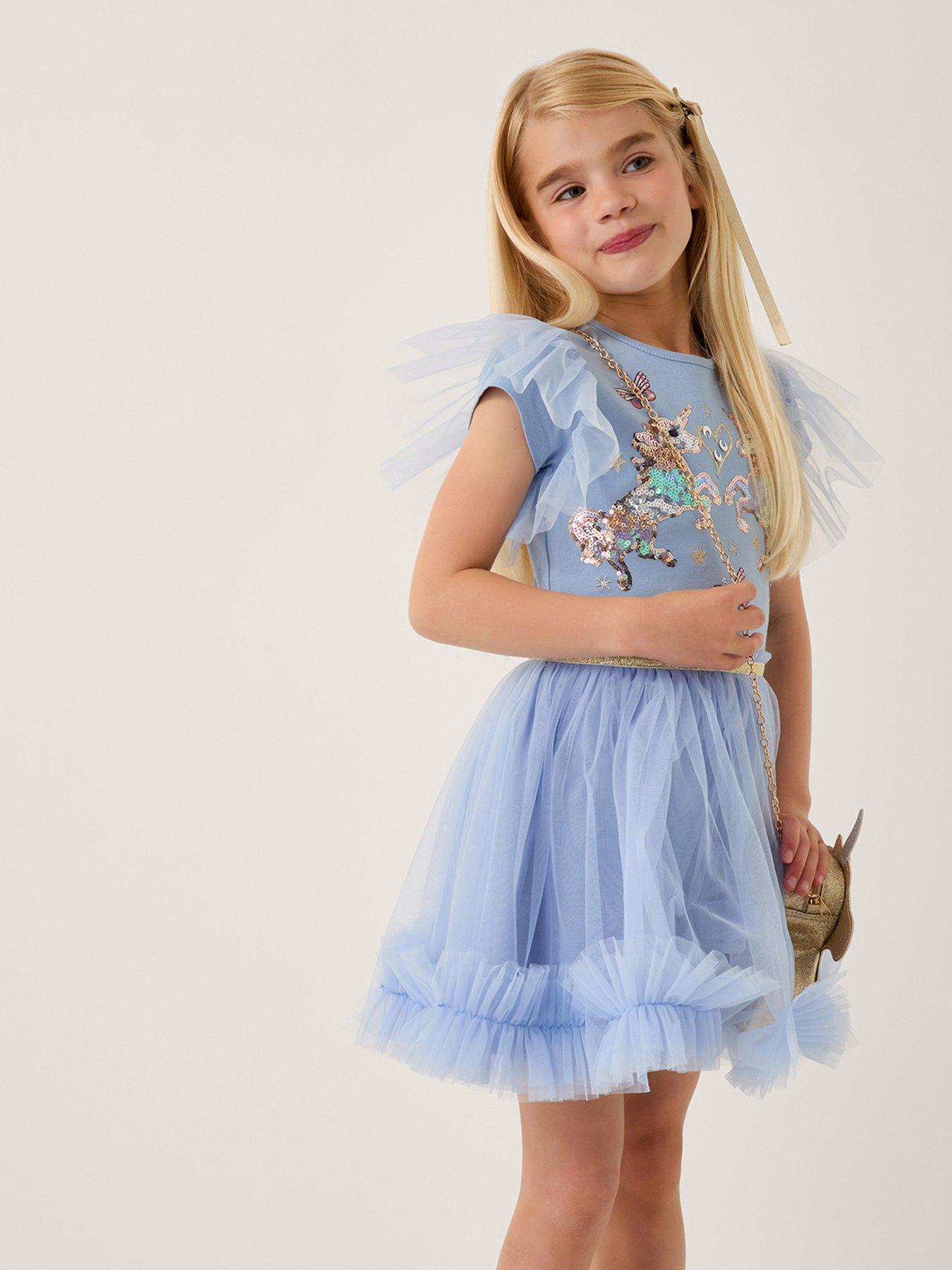 undefined Girls Unicorn Disco Dress - Blue