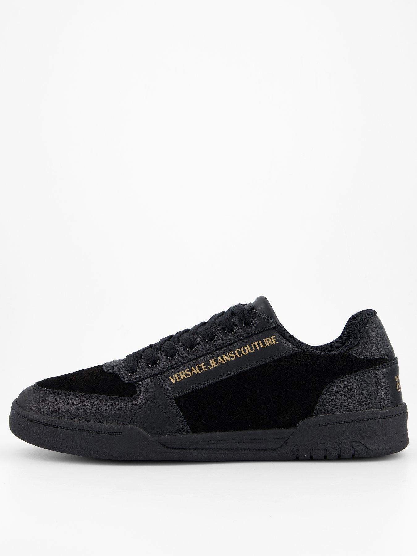 Versace Jeans Couture Versace Jeans Couture Logo Leather Trainer - Black