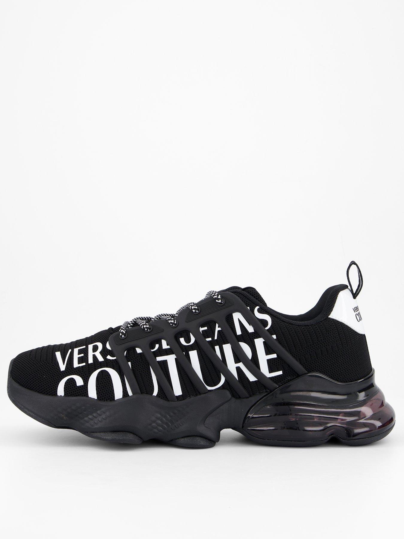 Versace Jeans Couture Versace Jeans Couture Knitted Large Logo Trainers - Black