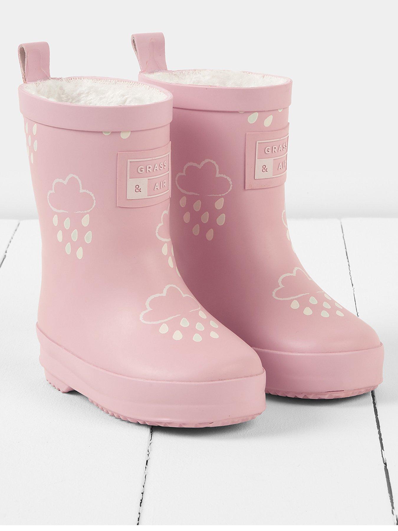Grass & Air Infant/Junior Colour-Revealing Winter Wellies - Pink