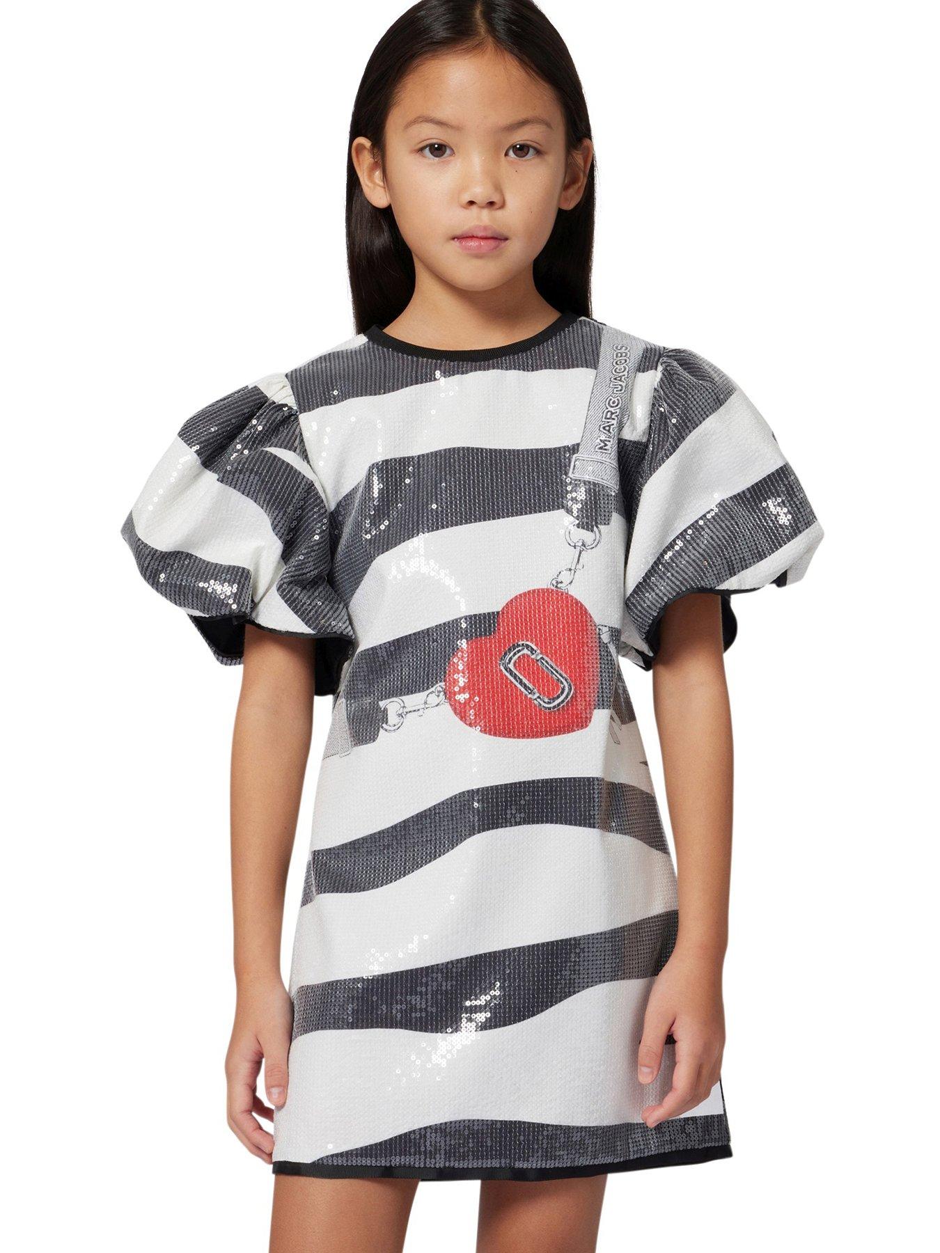 MARC JACOBS Girls Sequin Zebra Snapshot Bag Dress - Black