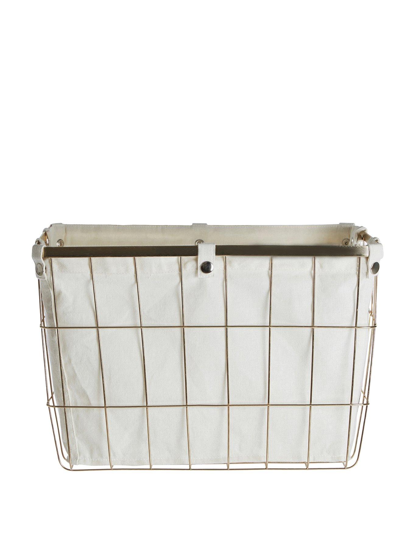 Interiors By Premier Harga Large Gold Finish Iron Wire Storage Basket