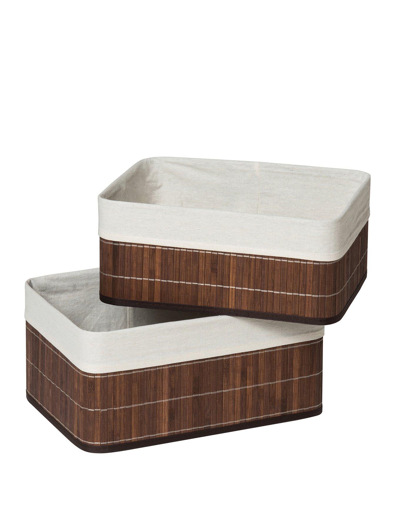 Interiors By Premier Kankyo Dark Brown Bamboo Storage Boxes
