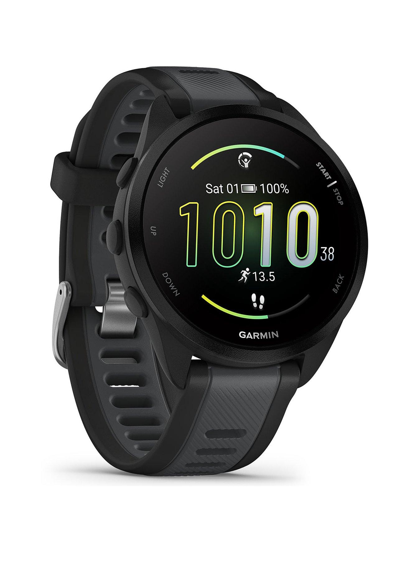 Garmin Forerunner 165 Smartwatch with Music, GPS, WiFi - Black/Slate Grey