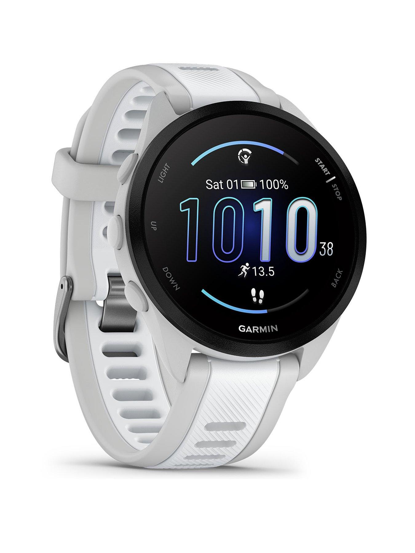 Image 1 of 6 of Garmin Forerunner 165 Smartwatch with&nbsp;Music, GPS, WiFi -&nbsp;Mist Grey/Whitestone