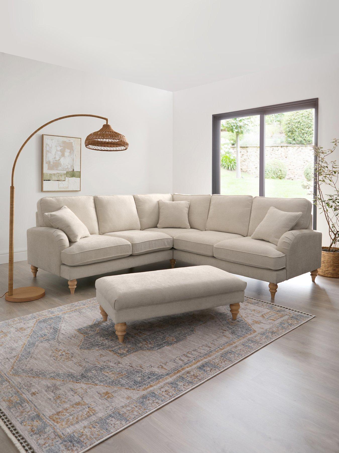 Michelle Keegan Home Hepburn Fabric Corner Group Sofa + Footstool