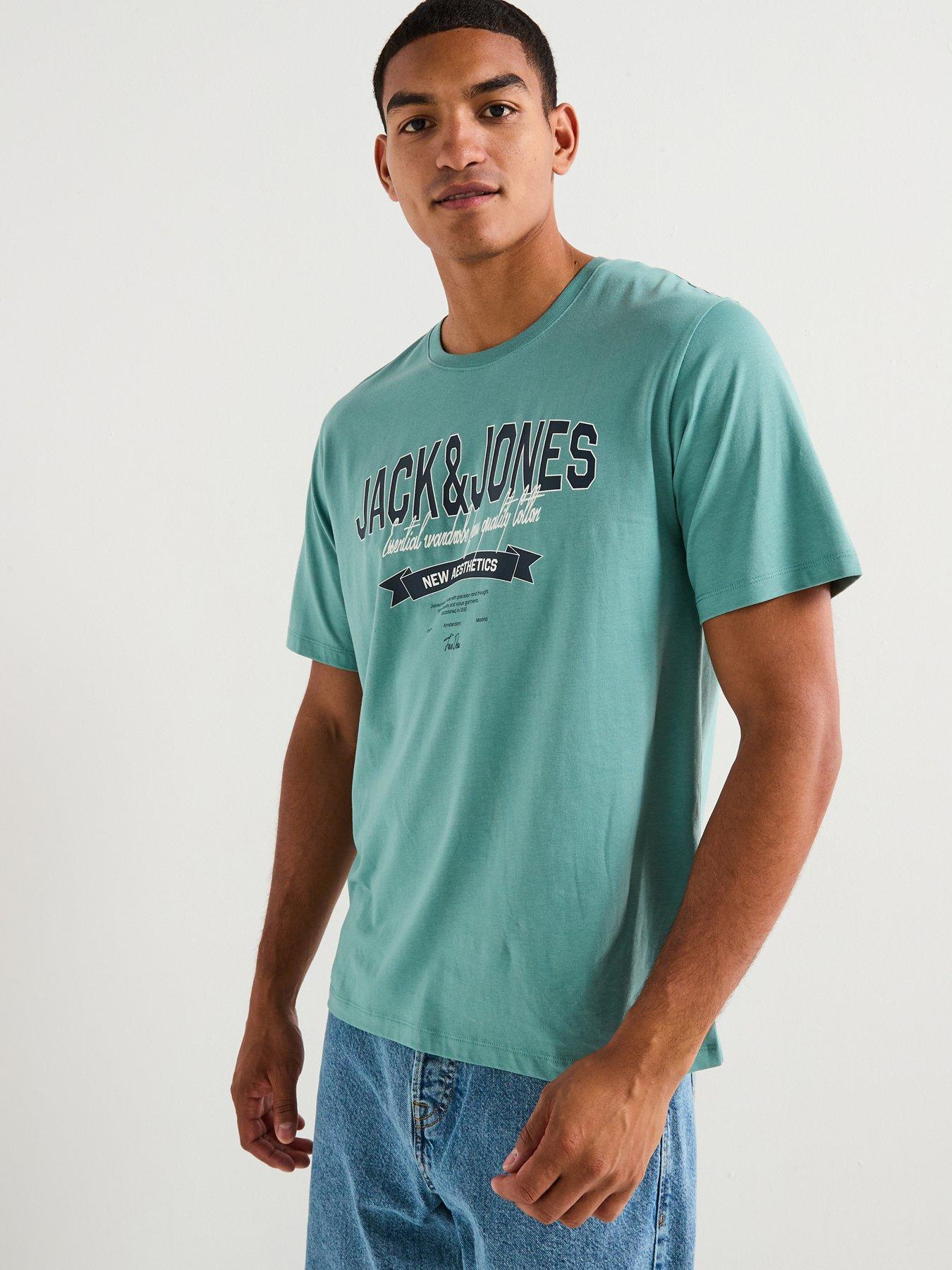 Image 1 of 5 of Jack & Jones Logo Short Sleeve T-Shirt - Blue