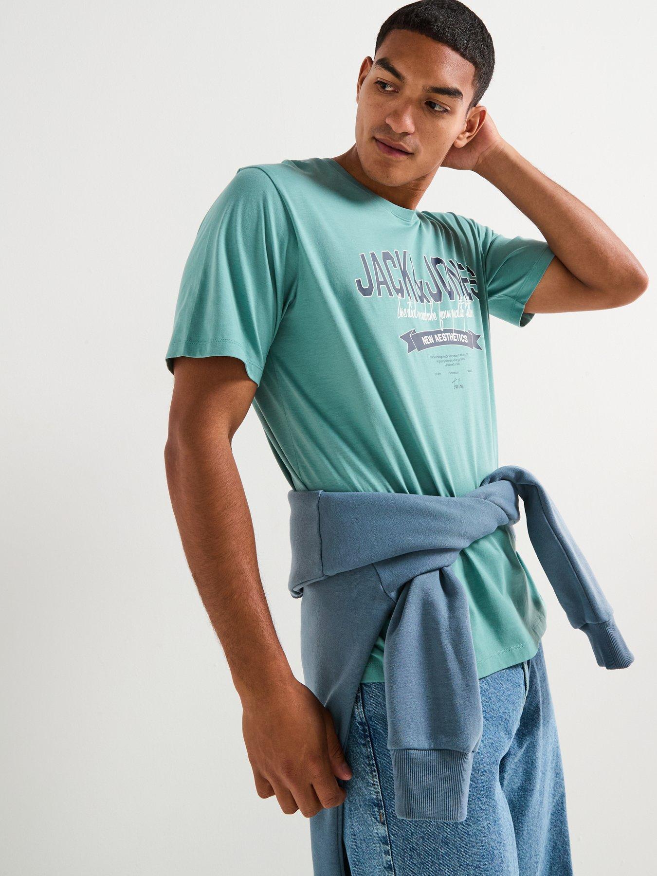 Image 4 of 5 of Jack & Jones Logo Short Sleeve T-Shirt - Blue