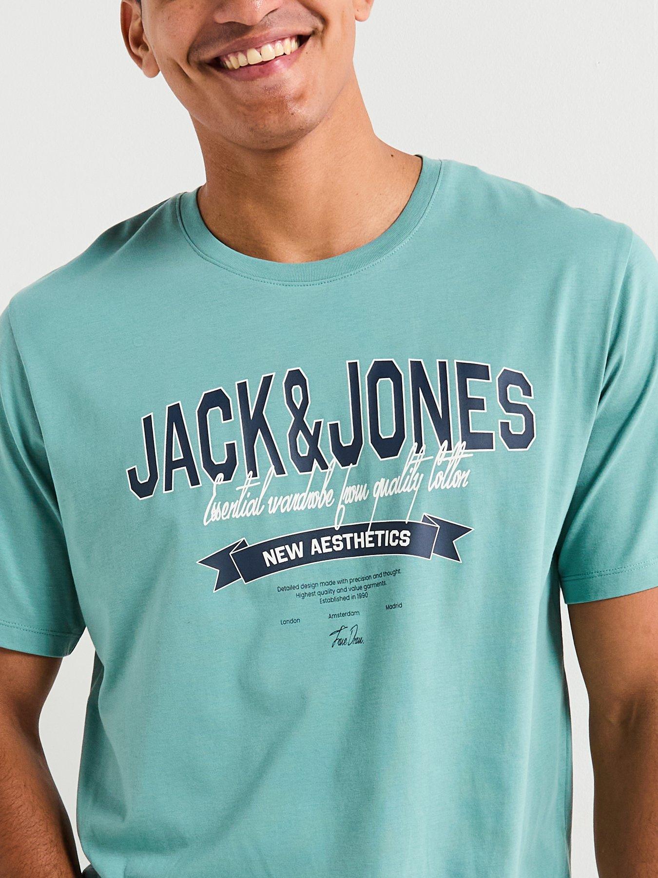 Image 5 of 5 of Jack & Jones Logo Short Sleeve T-Shirt - Blue