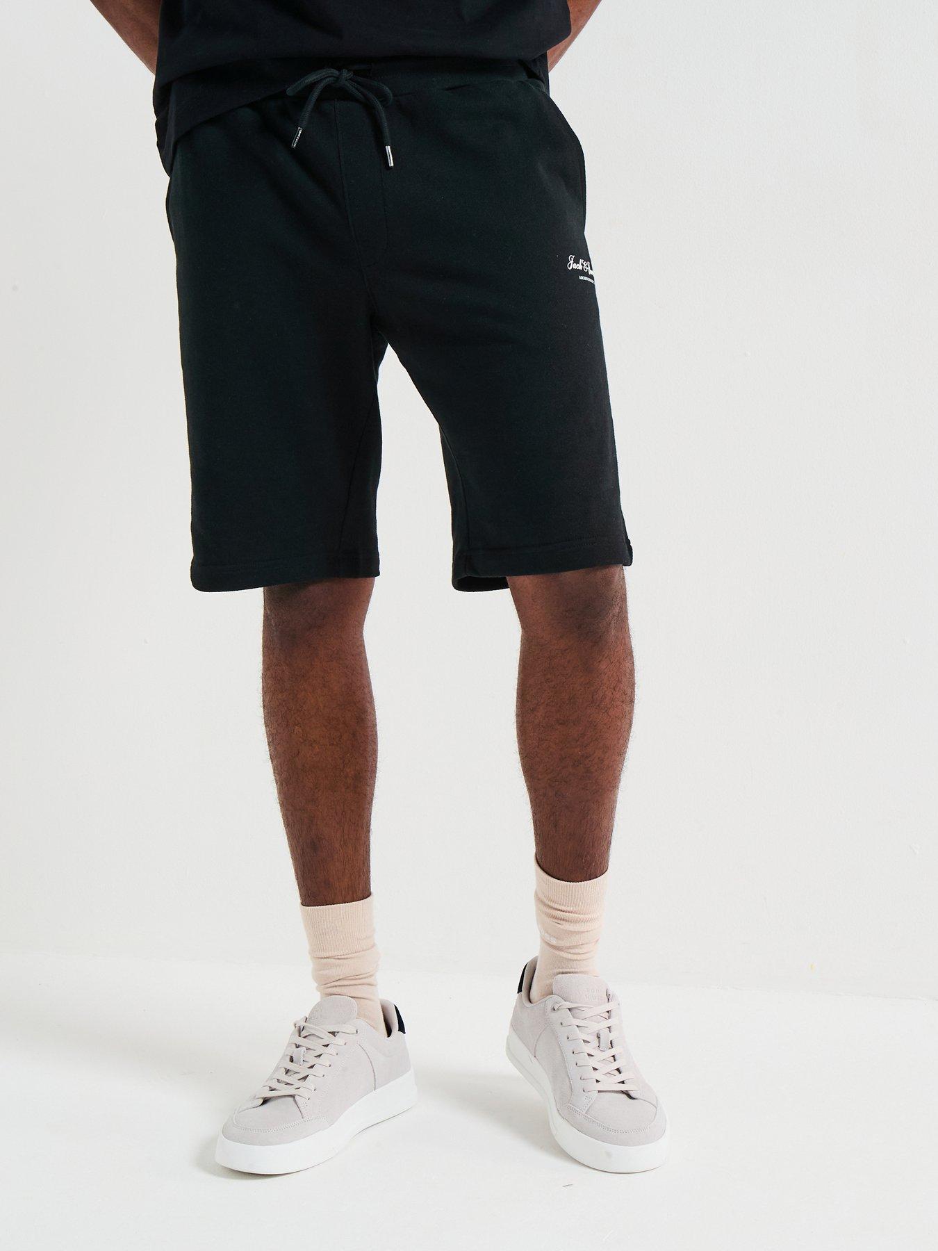 Image 4 of 6 of Jack & Jones Gordon Archive Mid Length Sweat Shorts - Black