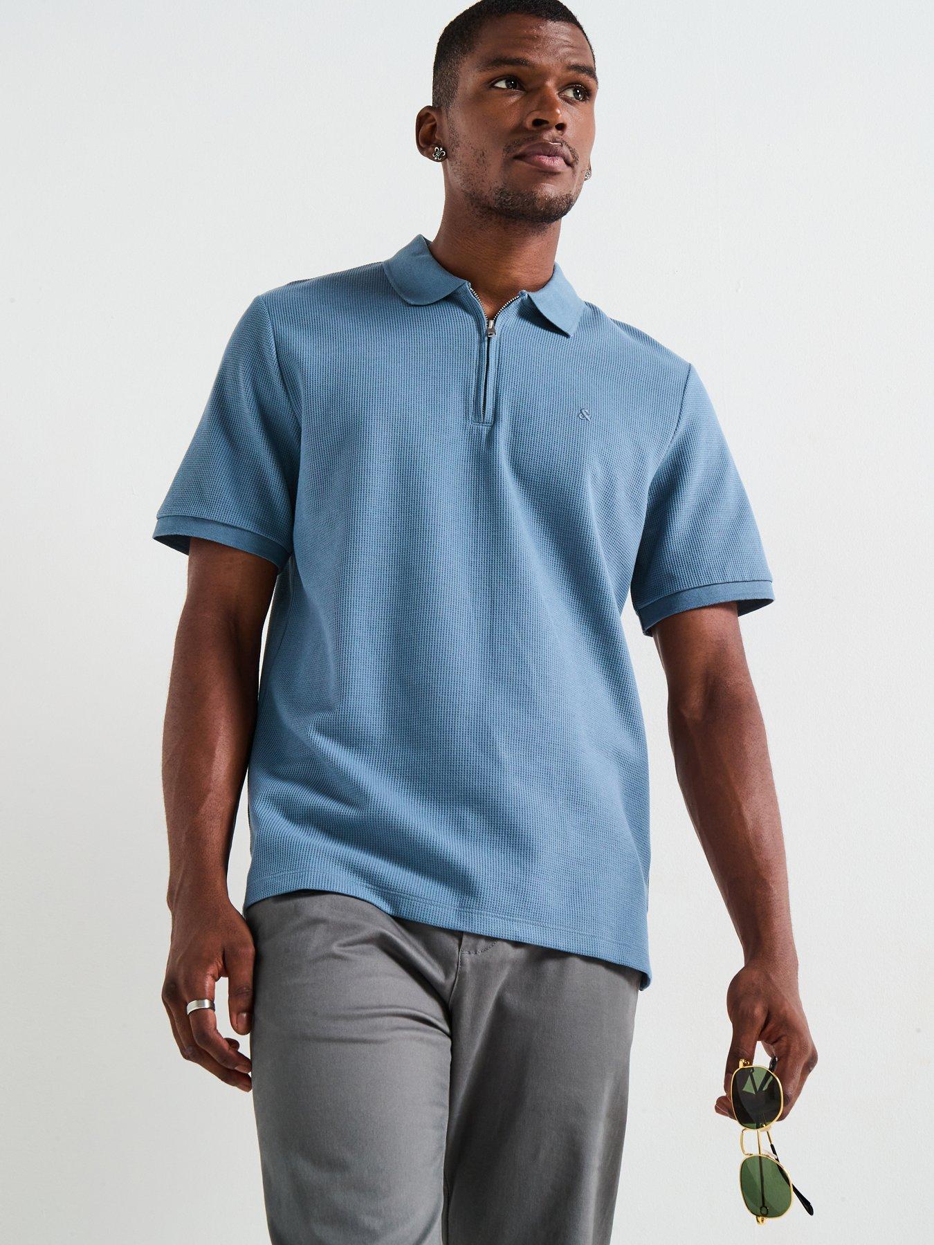 Jack & Jones: Austin Short Sleeve Polo Shirt - Blue