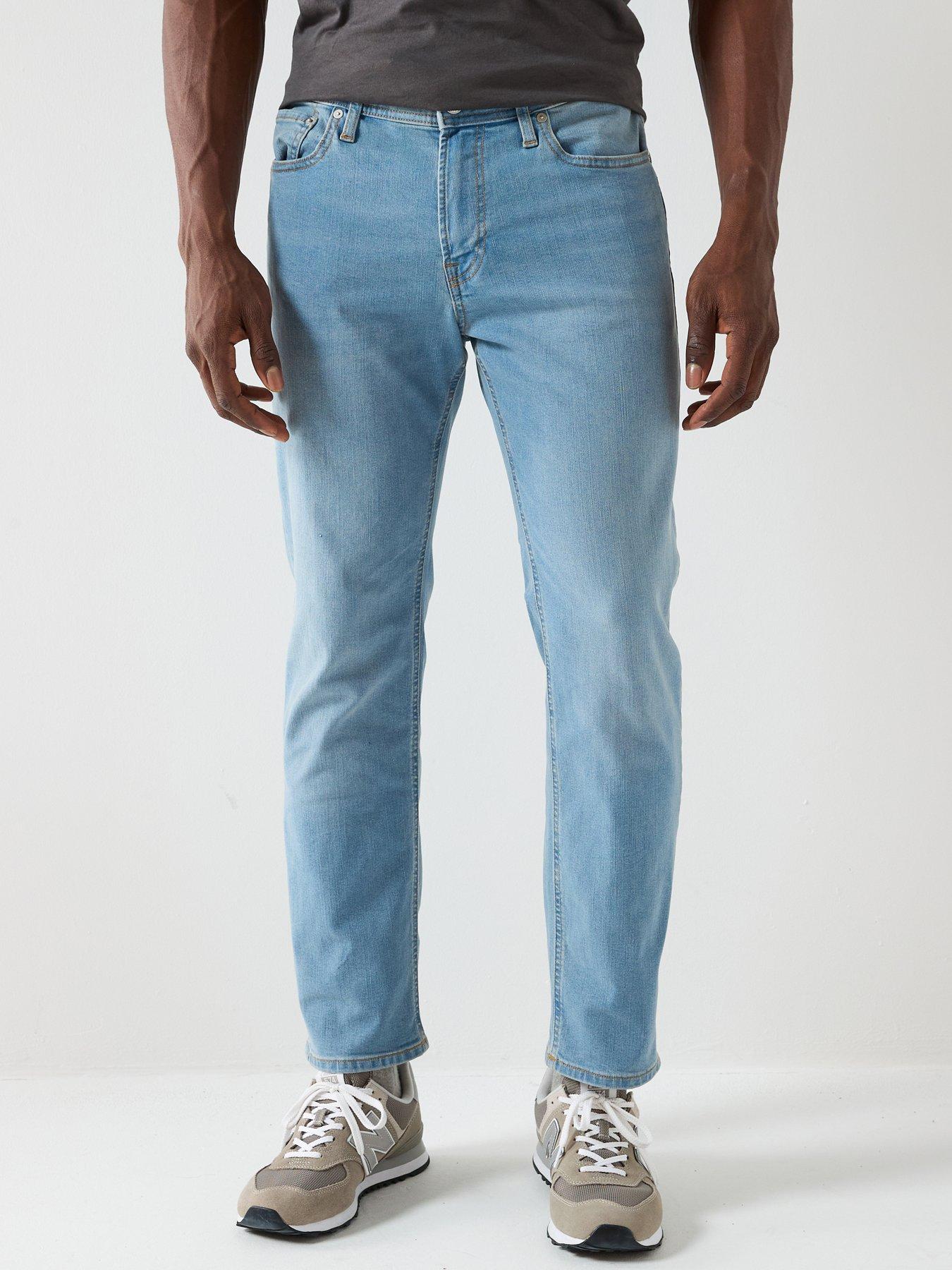 Jack & Jones Clark Regular Fit Jeans, Blue Denim, Size 28R, Men