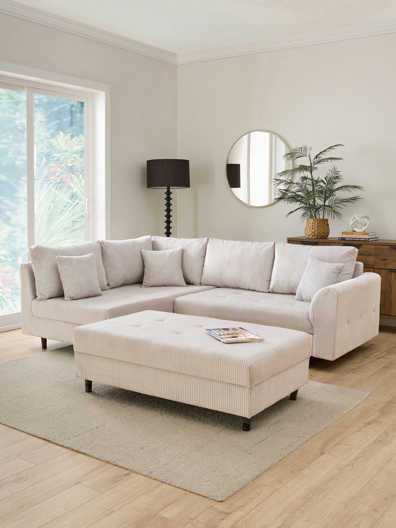 The Very Collection Rune Cord Left Hand Corner Group Sofa + Footstool - FSC® Certified