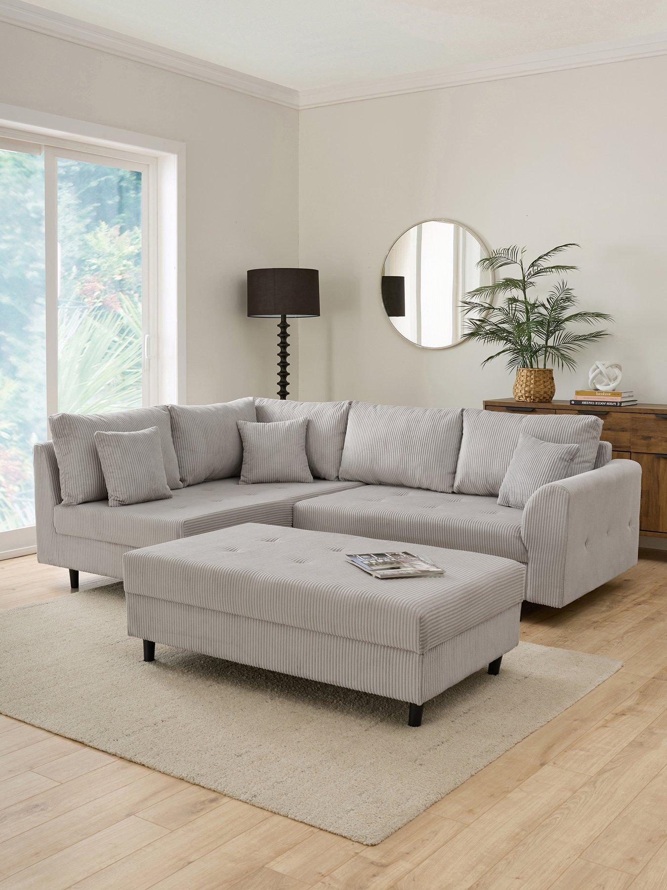 The Very Collection Rune Cord Left Hand Corner Chaise + Footstool Set (Buy and SAVE!) - FSC® Certified