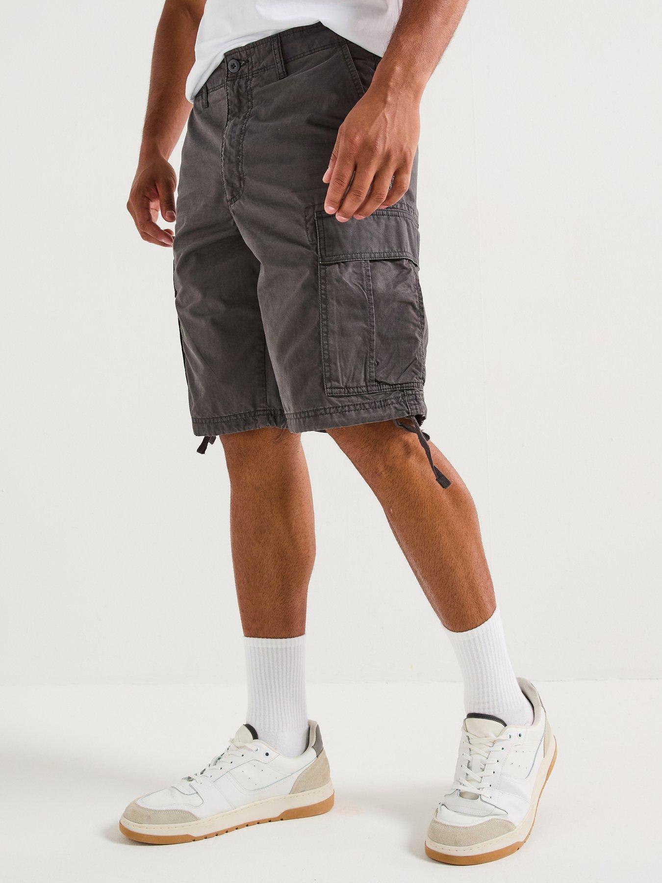 Image 1 of 5 of Jack & Jones Cole Frank Cargo Mid Length Shorts - Dark Grey