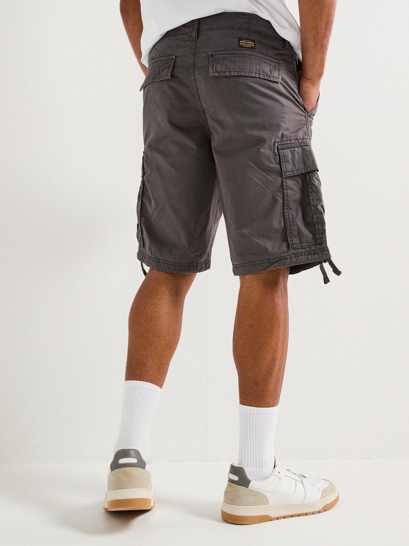 Image 2 of 5 of Jack & Jones Cole Frank Cargo Mid Length Shorts - Dark Grey