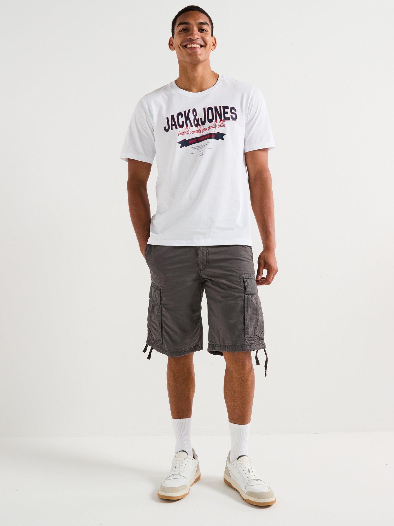 Image 3 of 5 of Jack & Jones Cole Frank Cargo Mid Length Shorts - Dark Grey