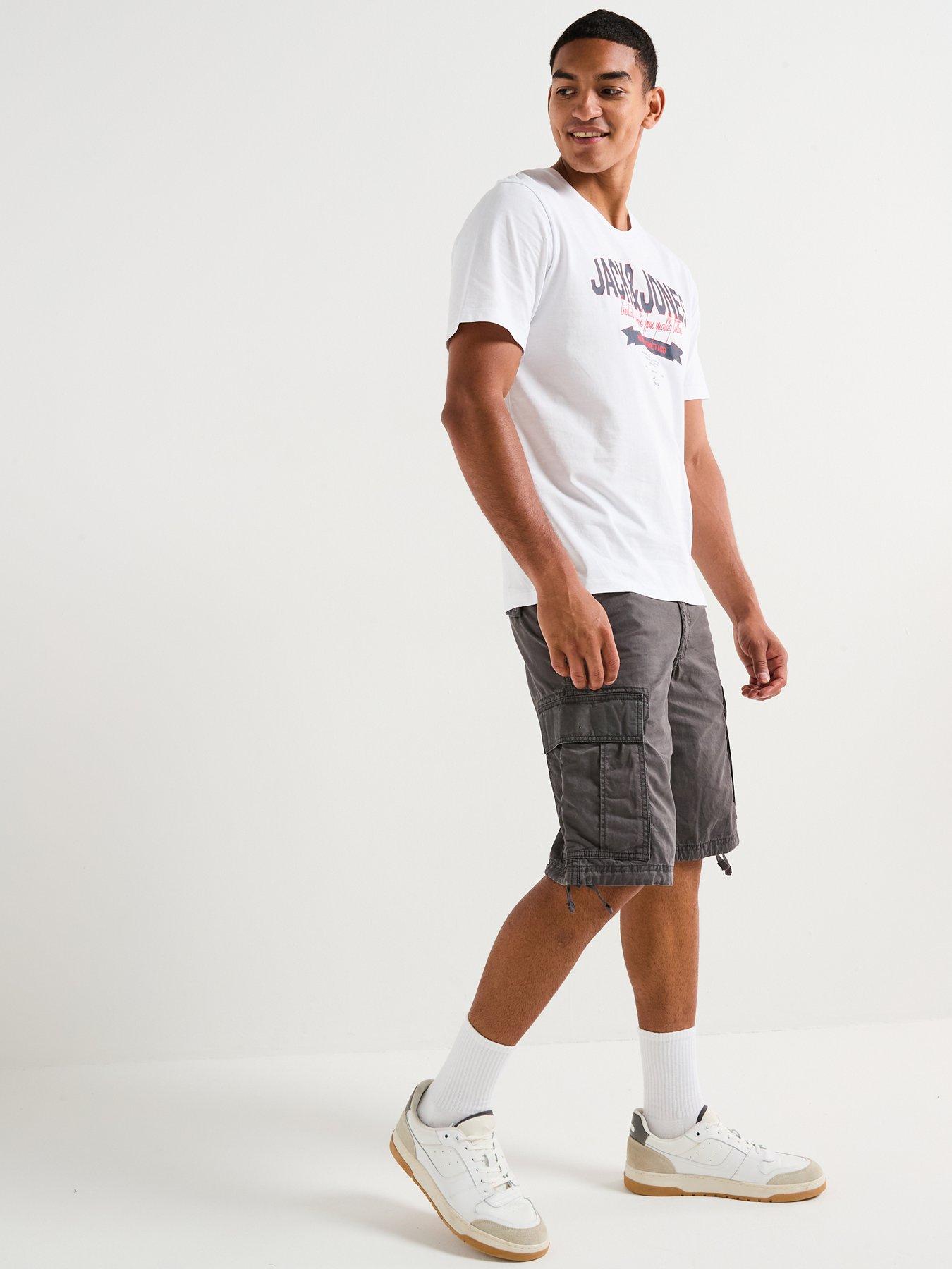 Image 5 of 5 of Jack & Jones Cole Frank Cargo Mid Length Shorts - Dark Grey