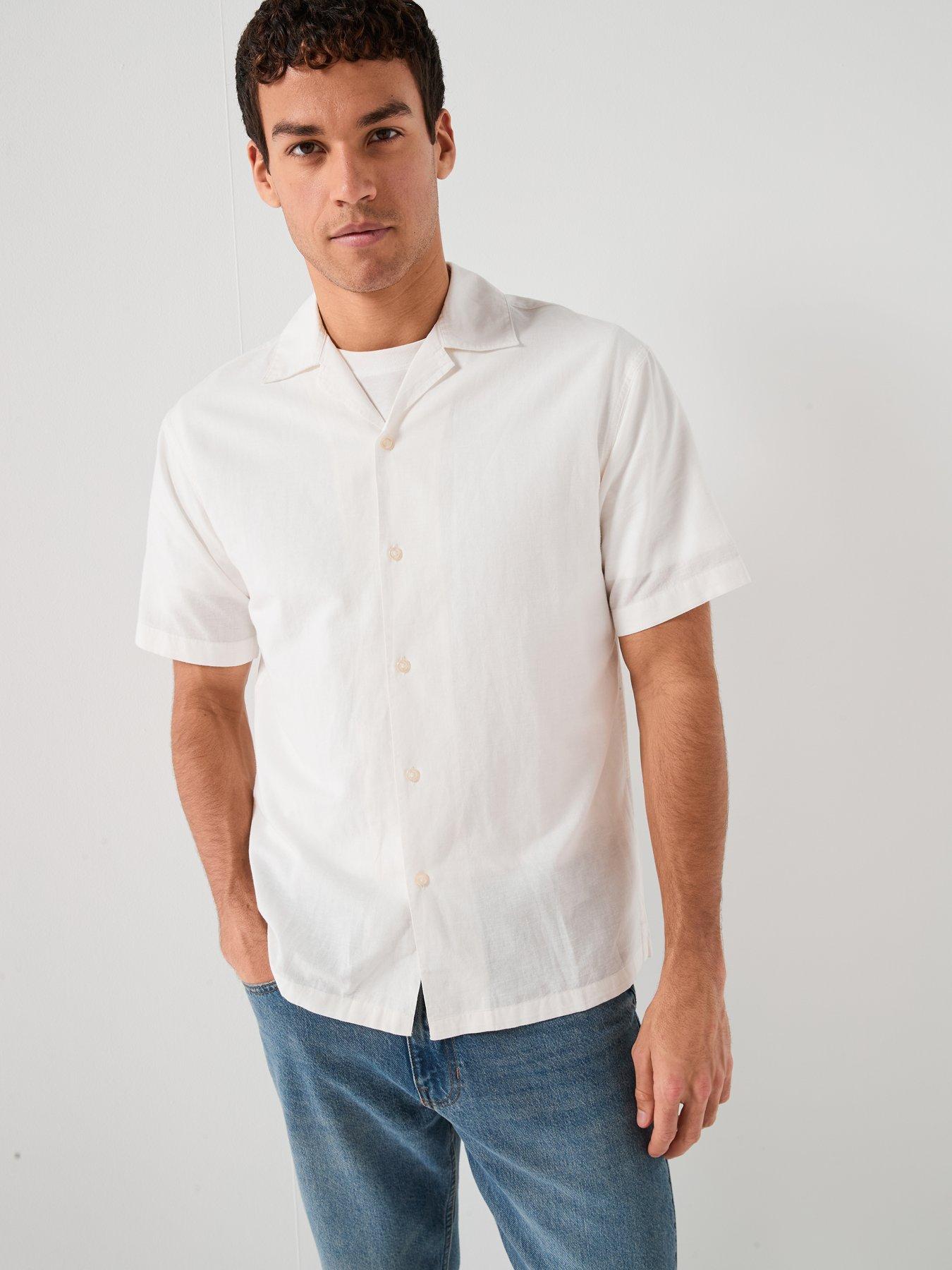 Jack & Jones Breeze Lined Blend Resort Short Sleeve Shirt - White