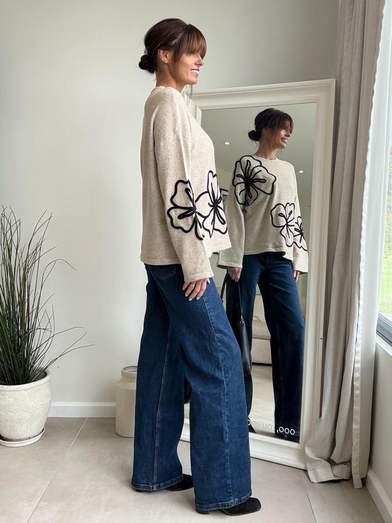 Image 3 of 4 of Style Cheat Floral Knit Top - Beige