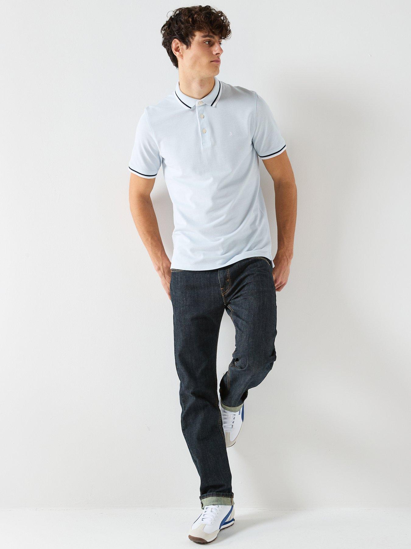 Image 3 of 6 of Jack & Jones Paulos Short Sleeve Polo Shirt - Light Blue