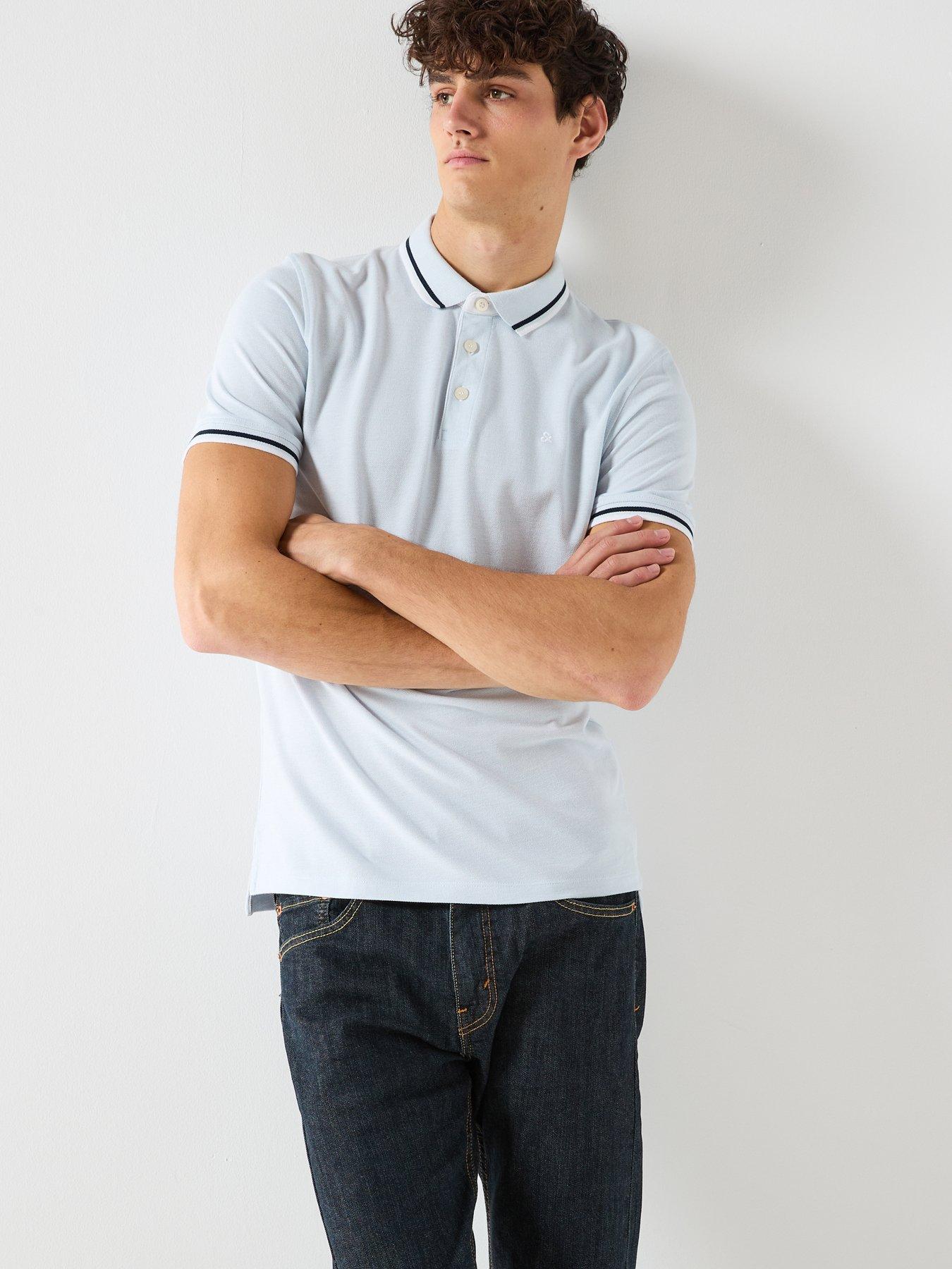 Image 4 of 6 of Jack & Jones Paulos Short Sleeve Polo Shirt - Light Blue