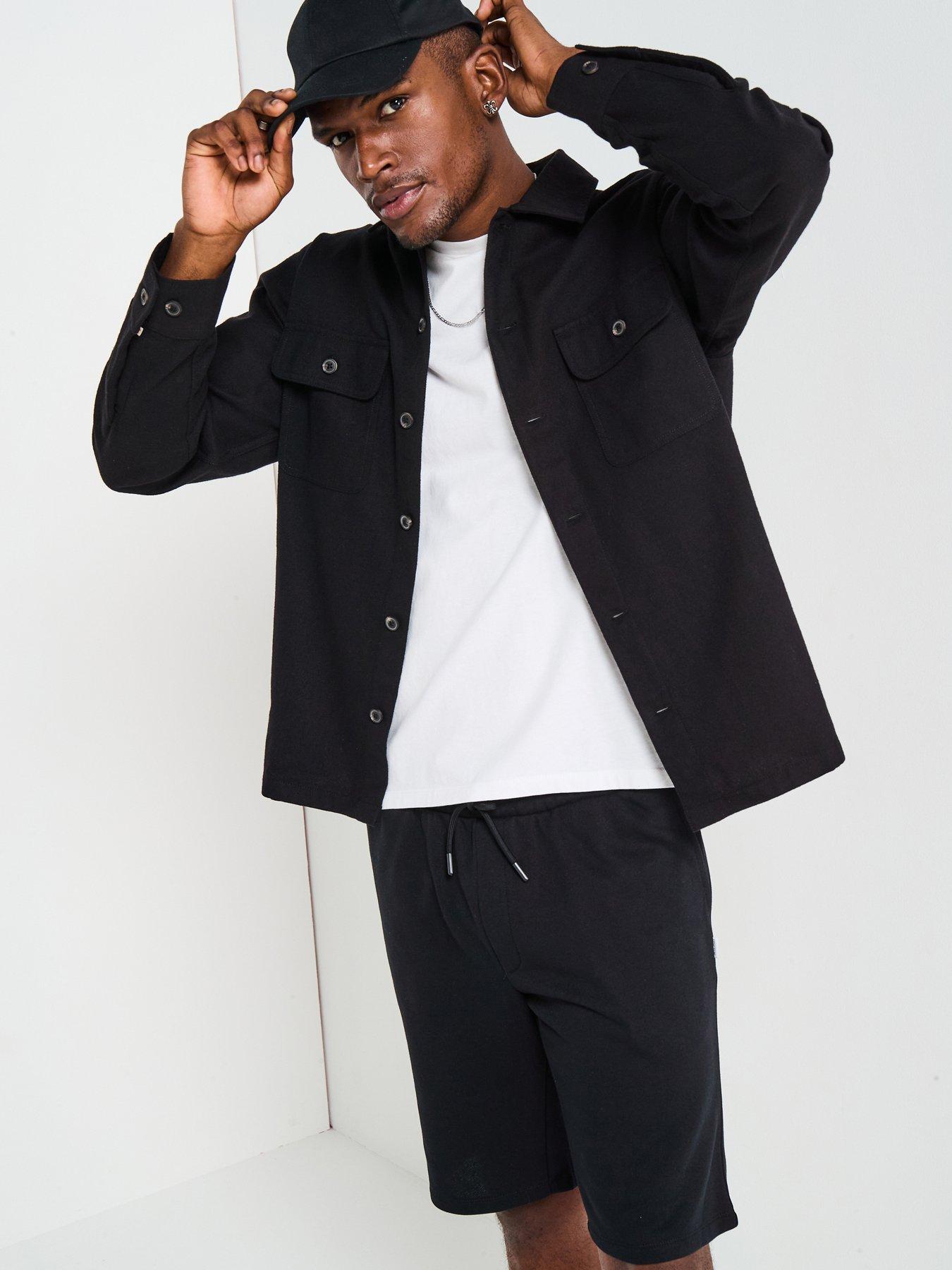 Image 1 of 6 of Jack & Jones Bradley Mid Length Sweat Shorts - Black