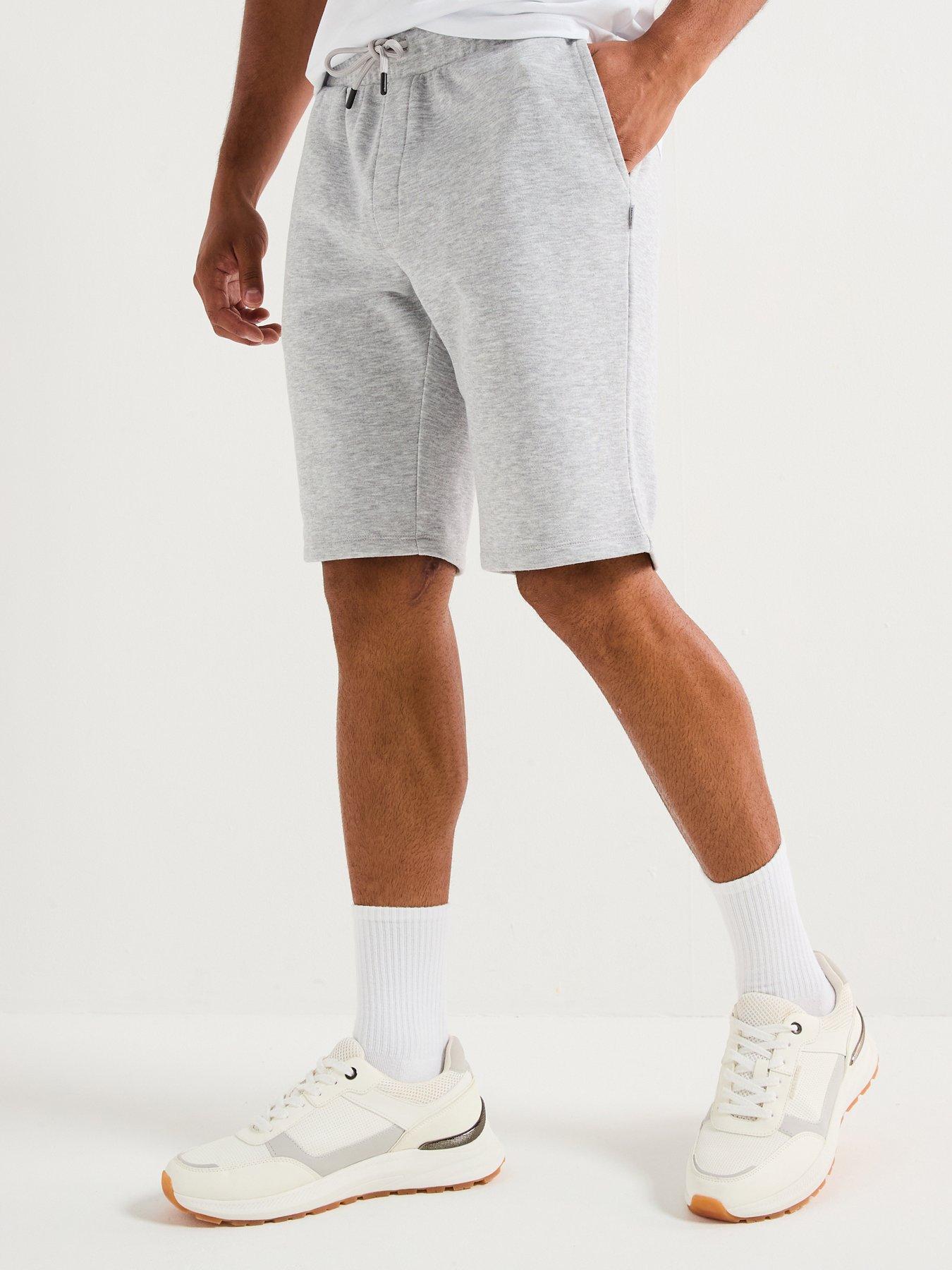 Image 1 of 5 of Jack & Jones Bradley Mid Length Sweat Shorts - Light Grey