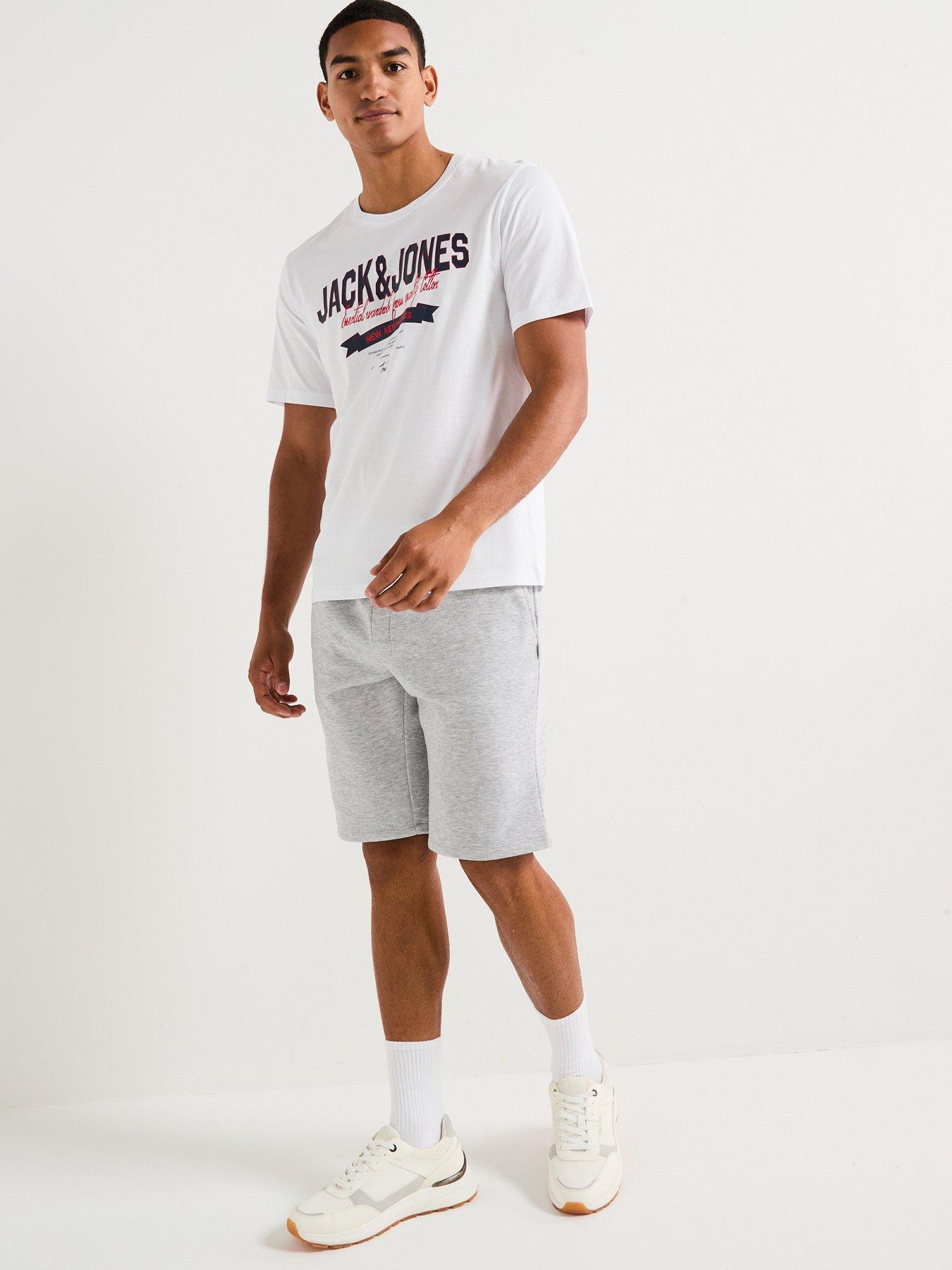 Image 5 of 5 of Jack & Jones Bradley Mid Length Sweat Shorts - Light Grey