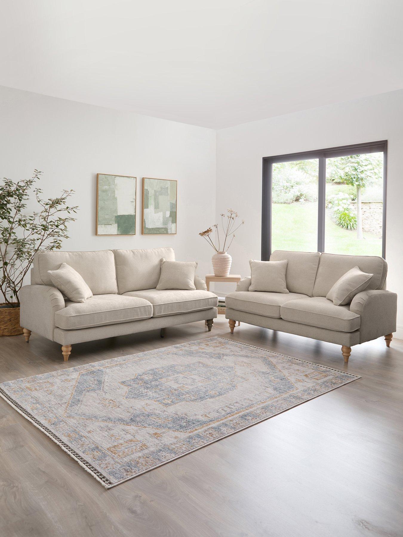 Michelle Keegan Home Hepburn 3 Seater + 2 Seater Fabric Sofa Set (Buy  &  SAVE!) - FSC® Certified