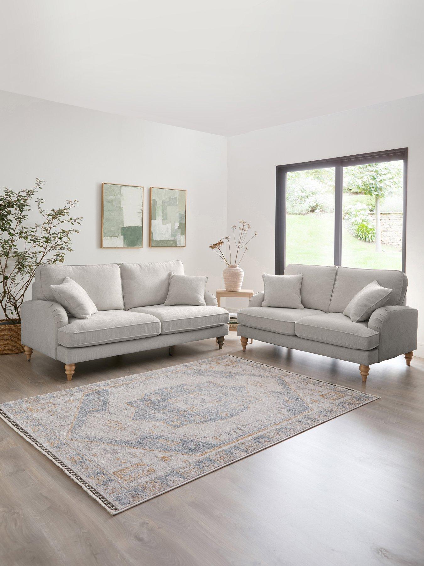Michelle Keegan Home Hepburn 3 Seater + 2 Seater Fabric Sofa Set (Buy  &  SAVE!)