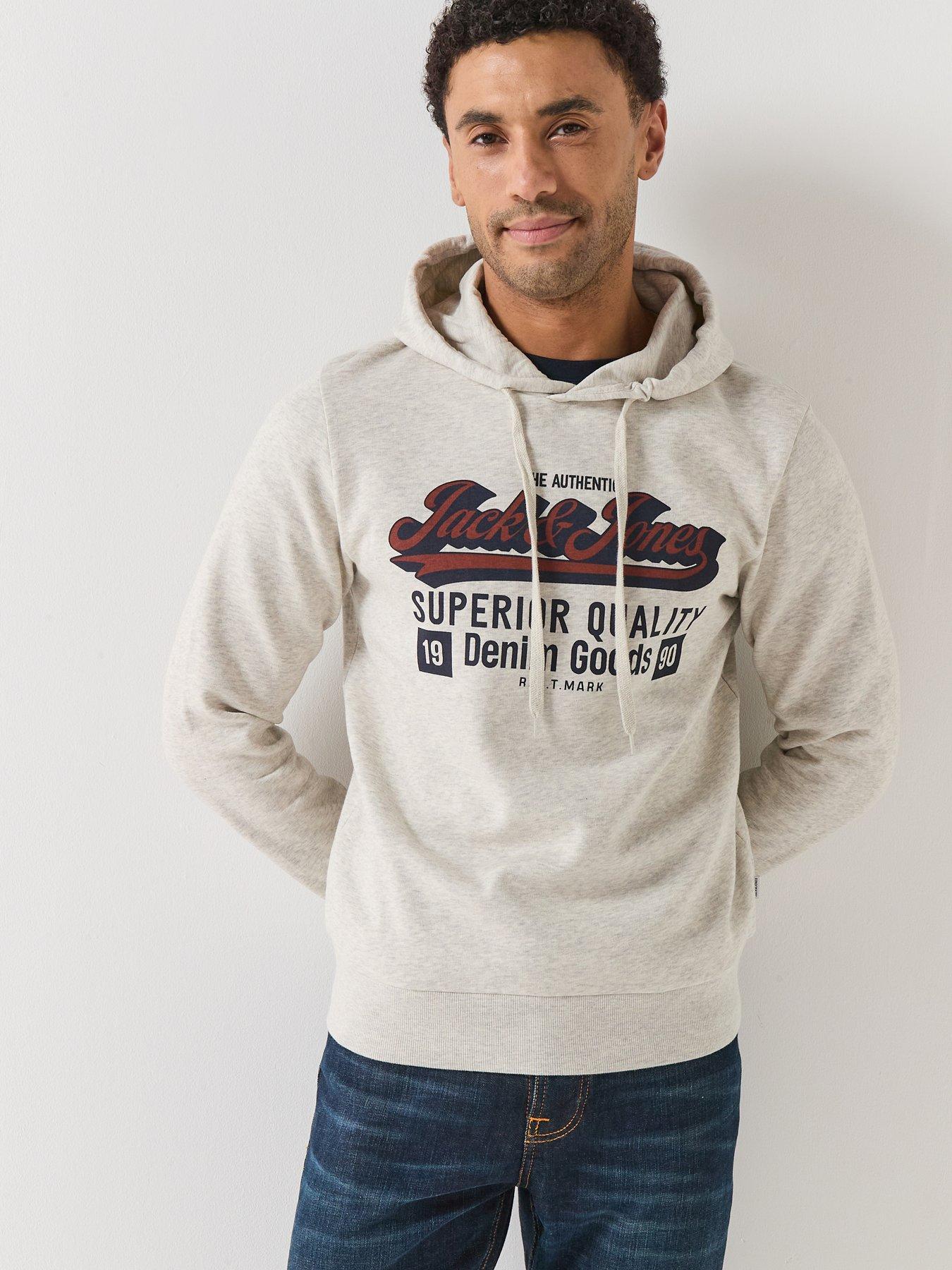Jack & Jones Logo Sweat Hoodie - Cream
