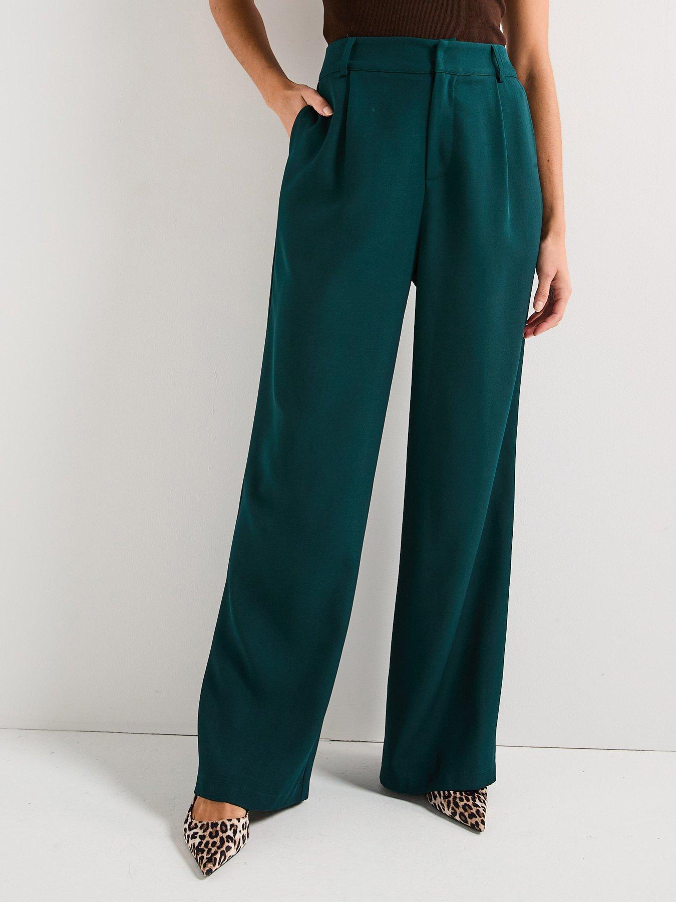 Style Cheat Wide Leg Trousers Green Very
