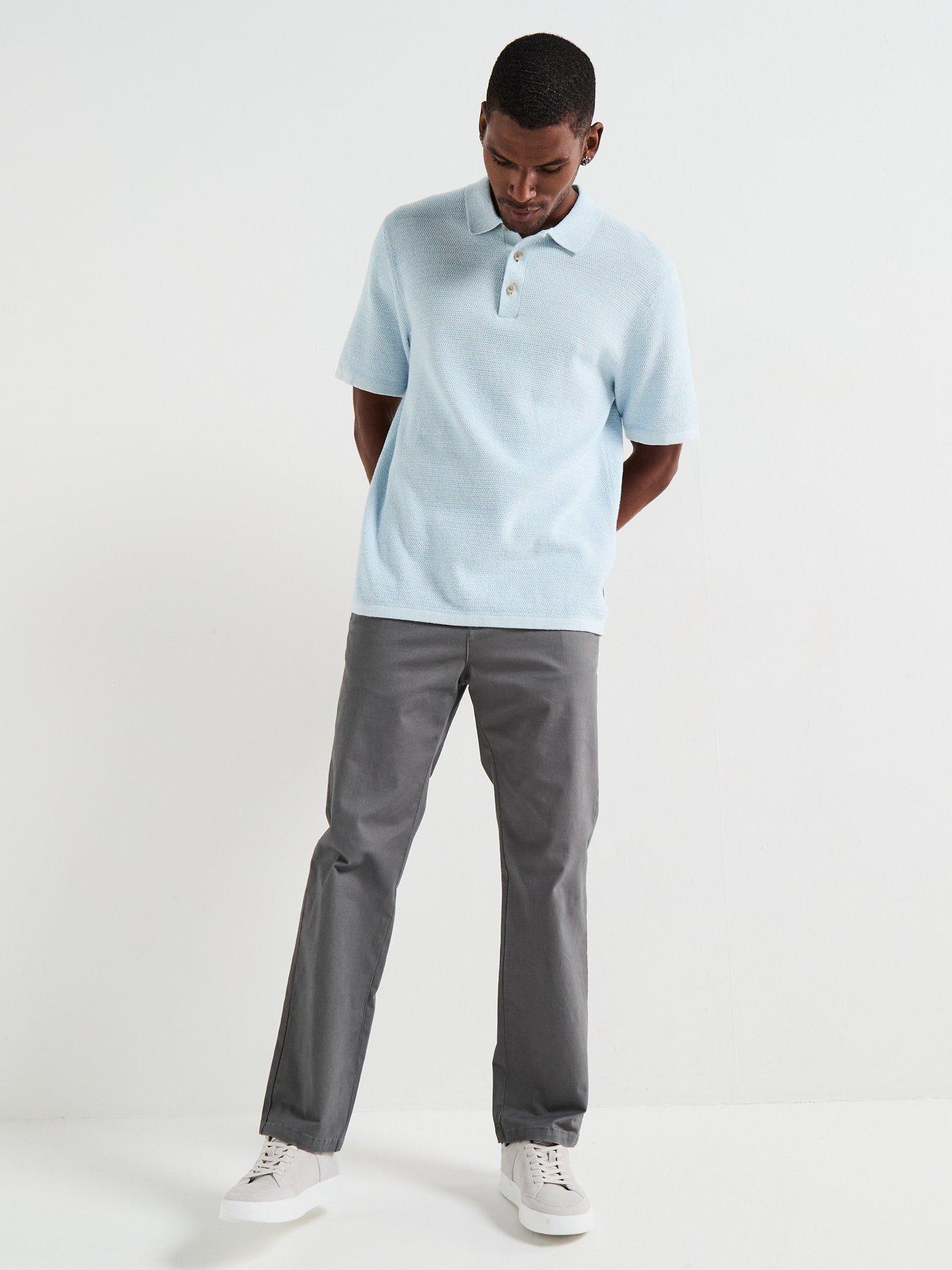 Image 3 of 6 of Jack & Jones George Knitted Polo Top - Chambray Blue