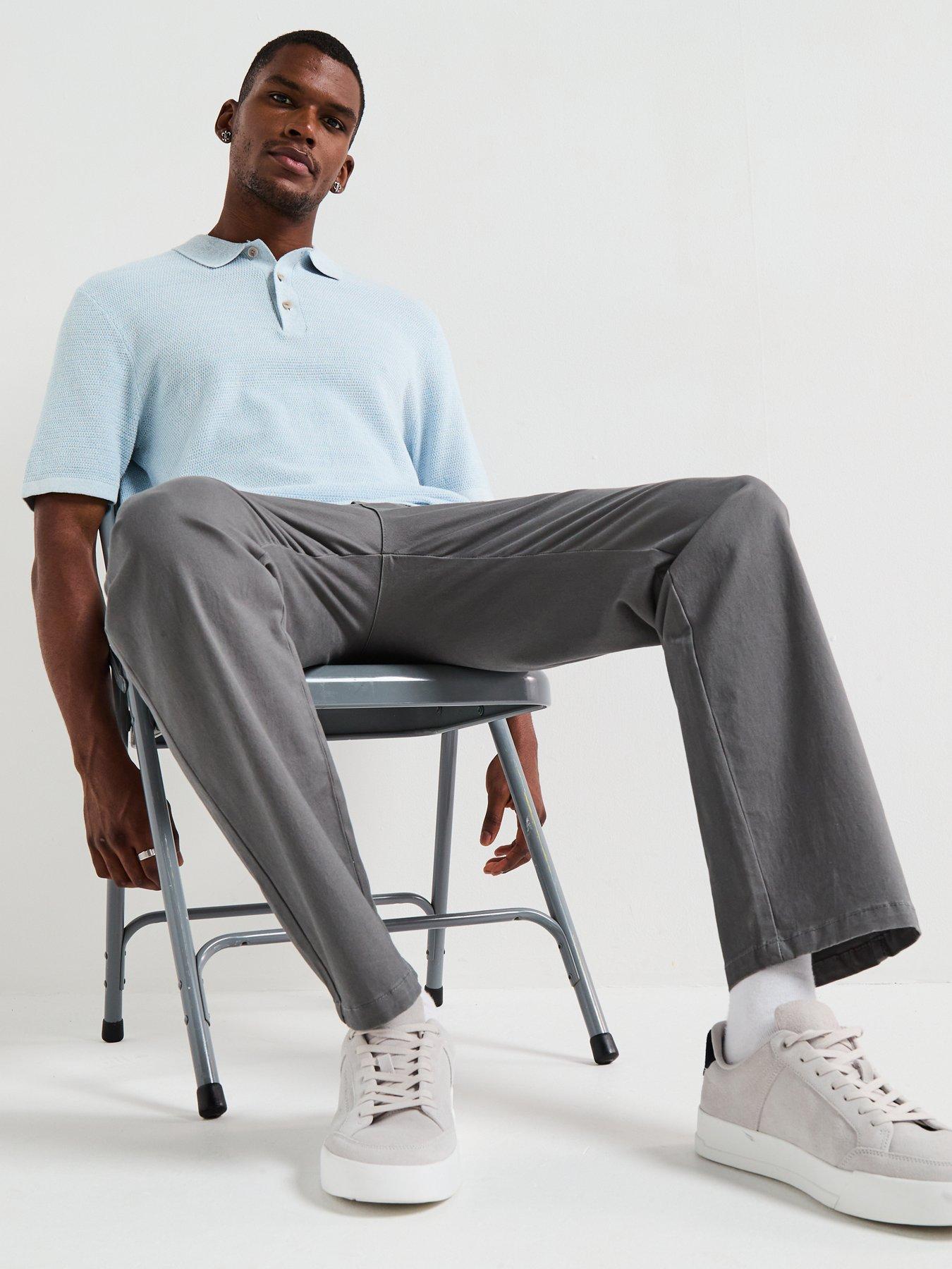 Image 6 of 6 of Jack & Jones George Knitted Polo Top - Chambray Blue