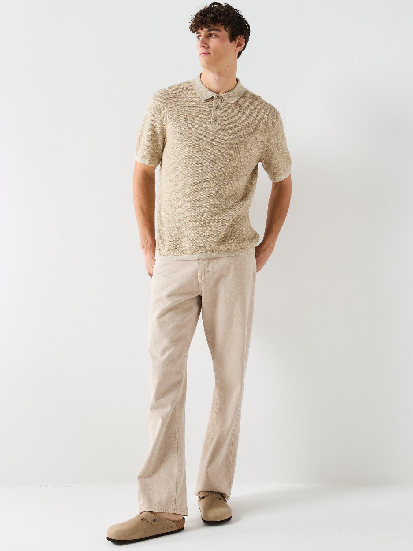 Image 3 of 6 of Jack & Jones George Knitted Polo Top - Light Brown