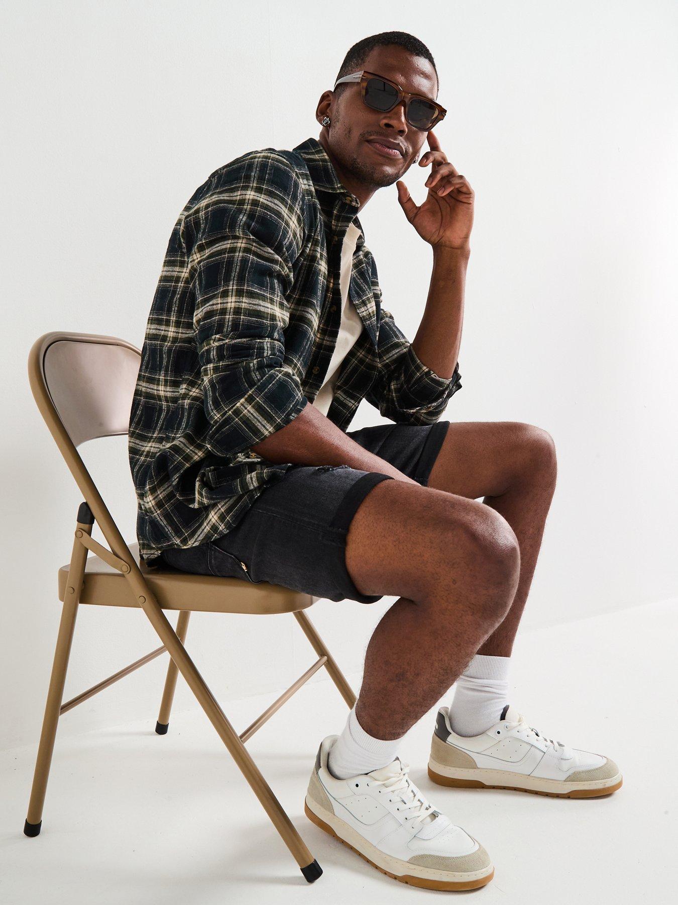 Image 1 of 6 of Jack & Jones Fox Denim Shorts - Black