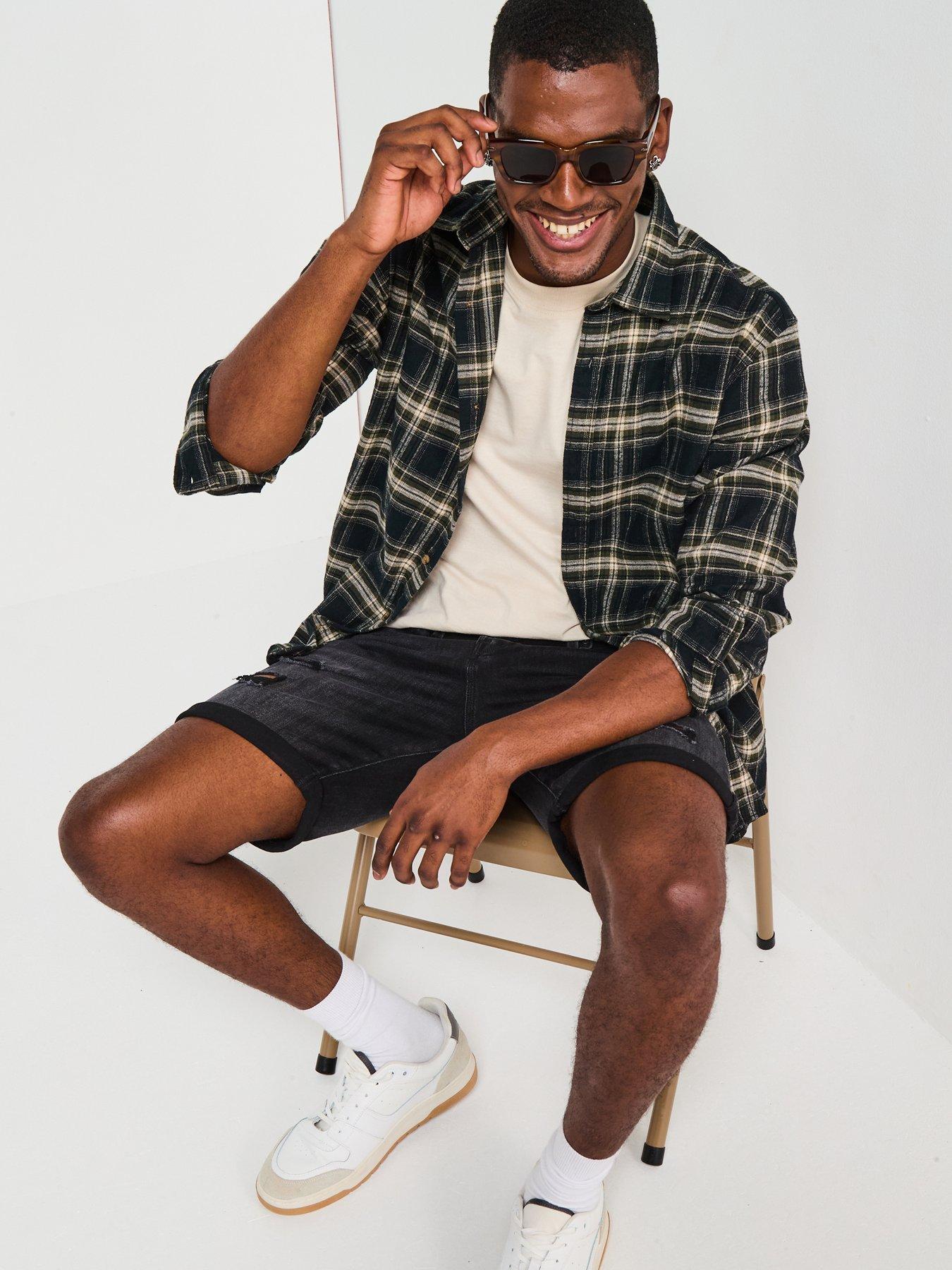 Image 5 of 6 of Jack & Jones Fox Denim Shorts - Black